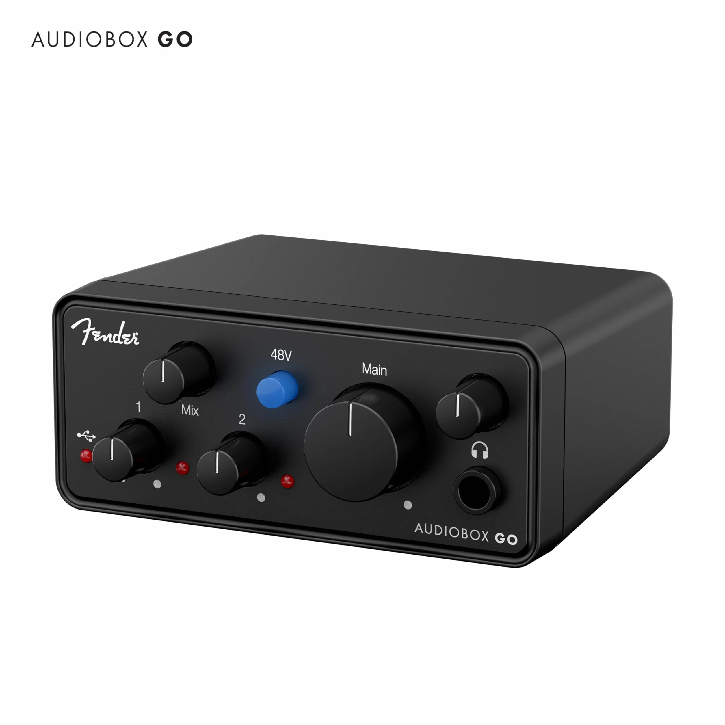 Fender AudioBox GO 2x2 USB-C Audio Interface 24-bit/96 kHz XLR Mic/Line TS Instrument Input Zero-Latency Headphone Monitoring