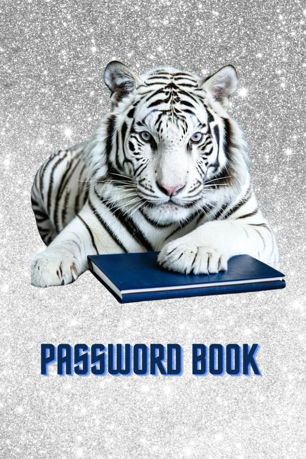 Password Book: Motif On The Cover With A White Tiger Password Keeper