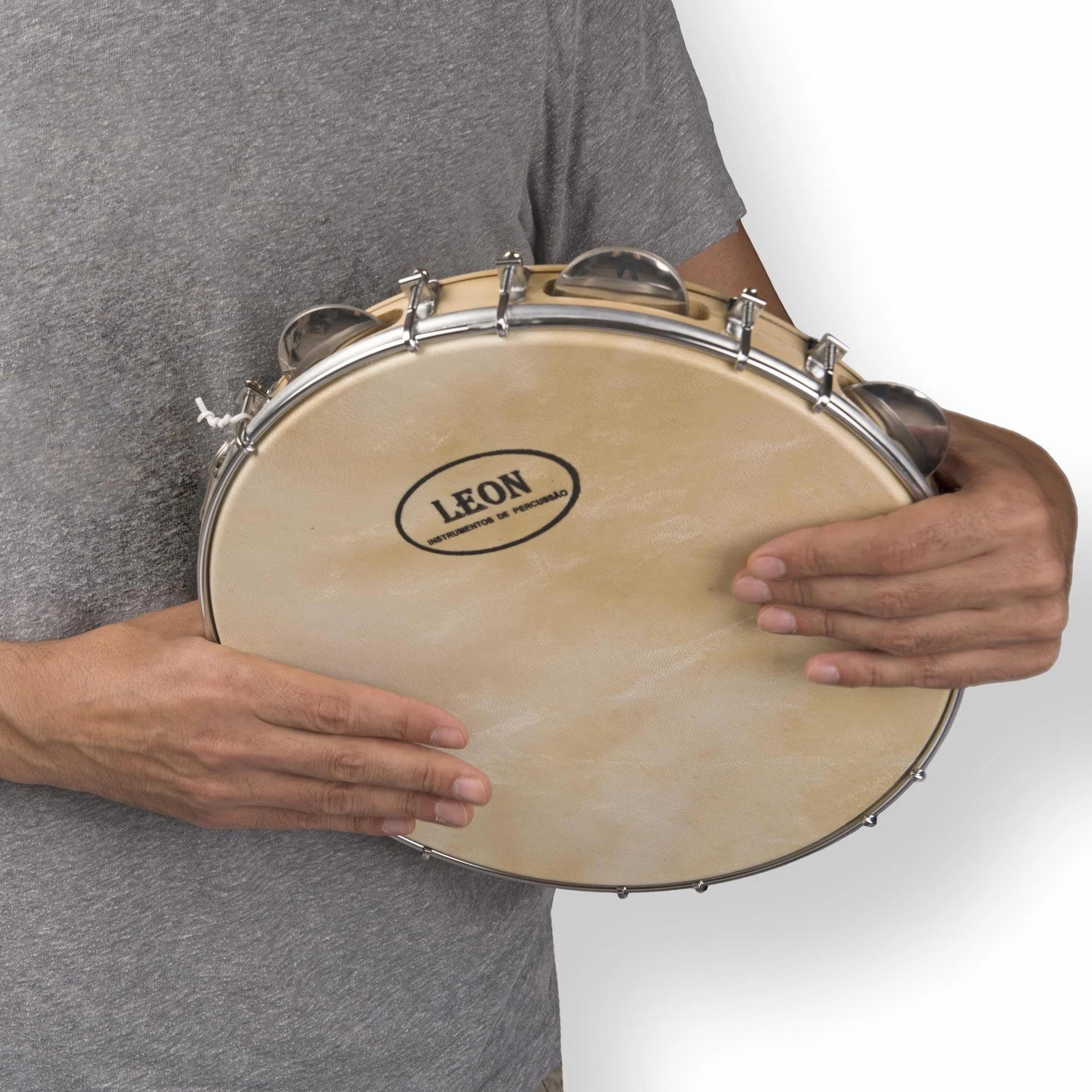 Capoeira Pandeiro skórzany tamburyn 10" drewniany instrument muzyczny Samba Brasil