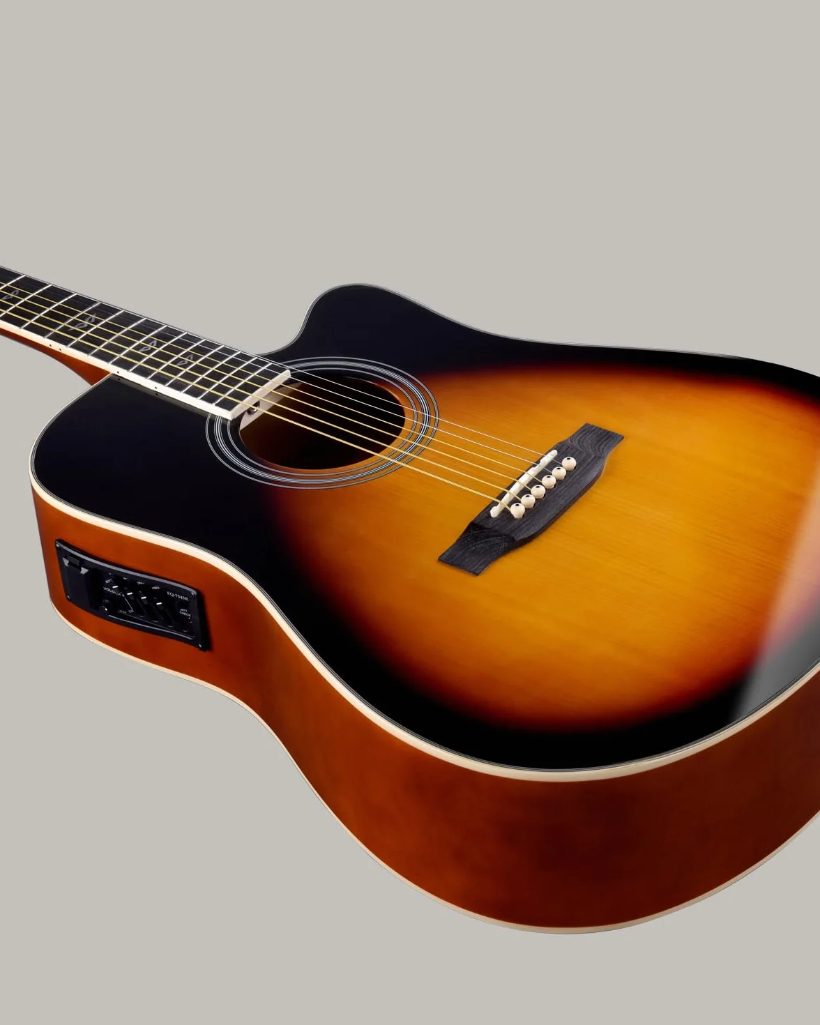 Winzz Elektryczna gitara akustyczna 4/4, zestaw do gitary westernowej, dla początkujących, gitara akustyczna, 41", z 4-pasmowym korektorem (Dreadnought, błyszcząca)
