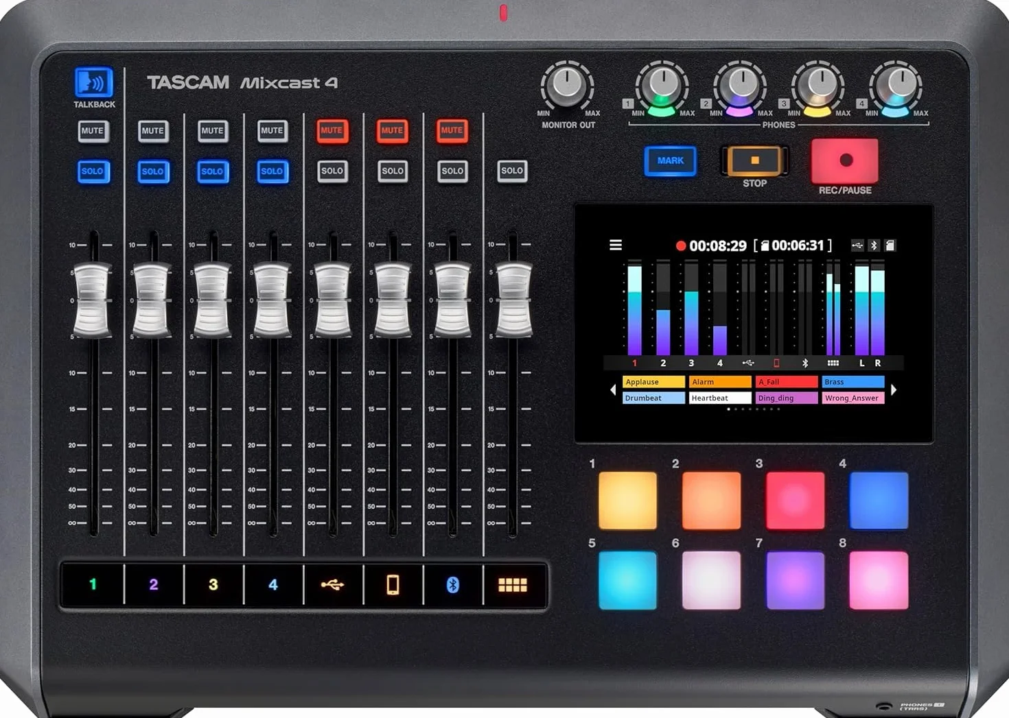 Tascam Mixcast 4 Mikser Audio, Czarny, 14 kanałów, 4 wejścia