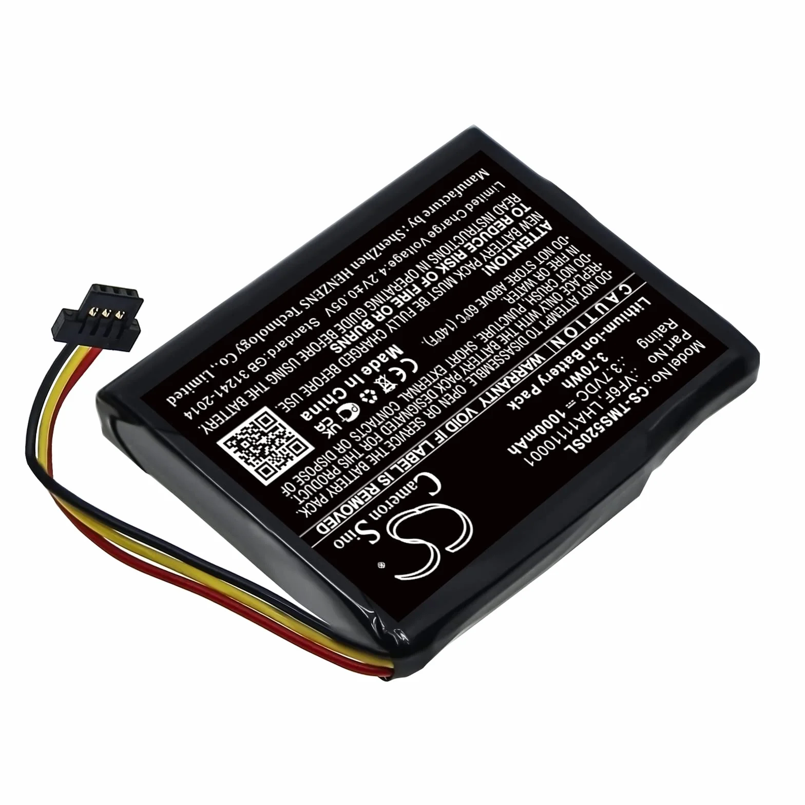 TECHTEK Bateria 1000mAh kompatybilny z [TomTom] 4AL51, Start 52 zastępuje LHA11110001, VF6F FBA