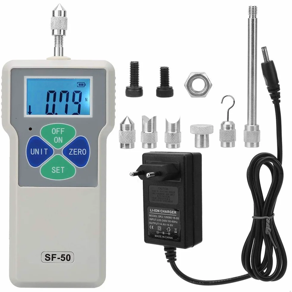 Przenośny tester push-and-pull Fafeicy SF-50, cyfrowy miernik siły, zintegrowany czujnik o wysokiej czułości, 50N 100-240V (wtyczka EU)