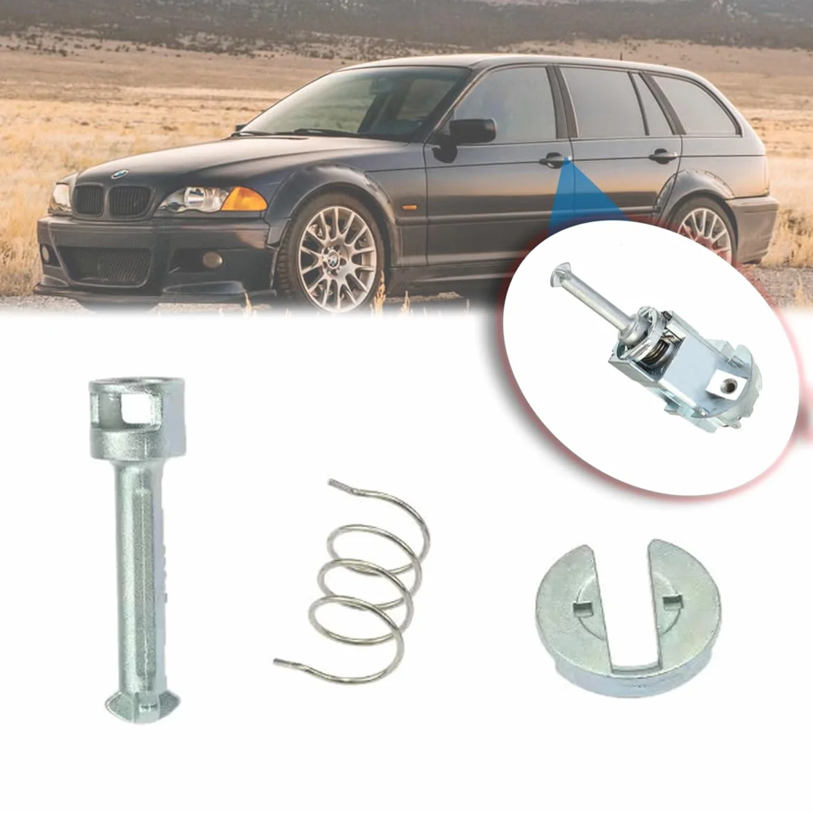 Zamek do drzwi, cylinder do drzwi, zestaw naprawczy cylinder zamka drzwi, cylinder, części zamienne przód lewy prawy do serii 3 E46 Sedan Touring Coupe Cabrio 19908-2005 51218244049