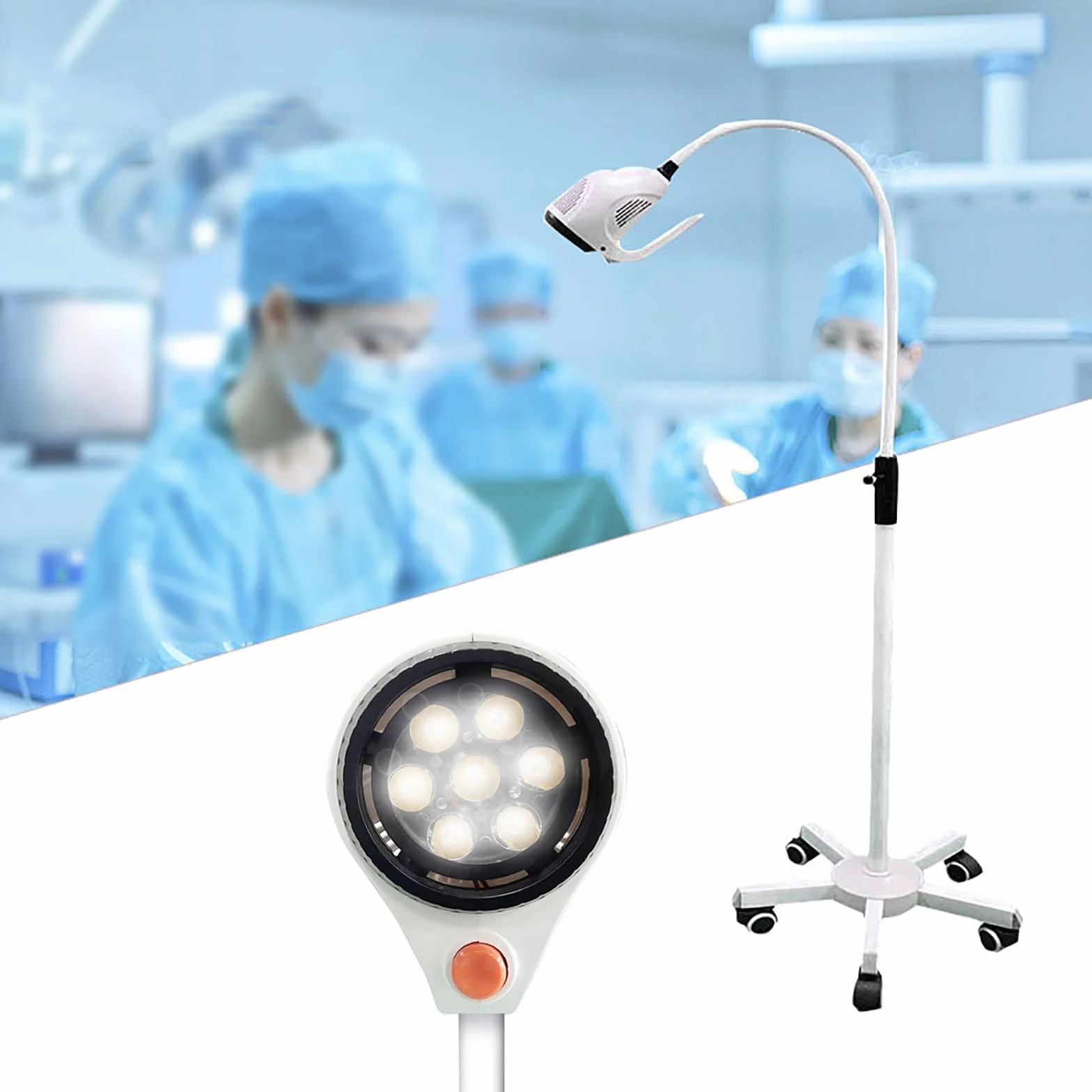 Lampa Do Badania Chirurgicznego Stojak PodłOgowy Lampa Do Badania Medycznego Mobilna Lampa Chirurgiczna Dla ZwierząT Lampa Do Badania Chirurgicznego, Do Ginekologii, Stomatologii Ambulatoryjnej