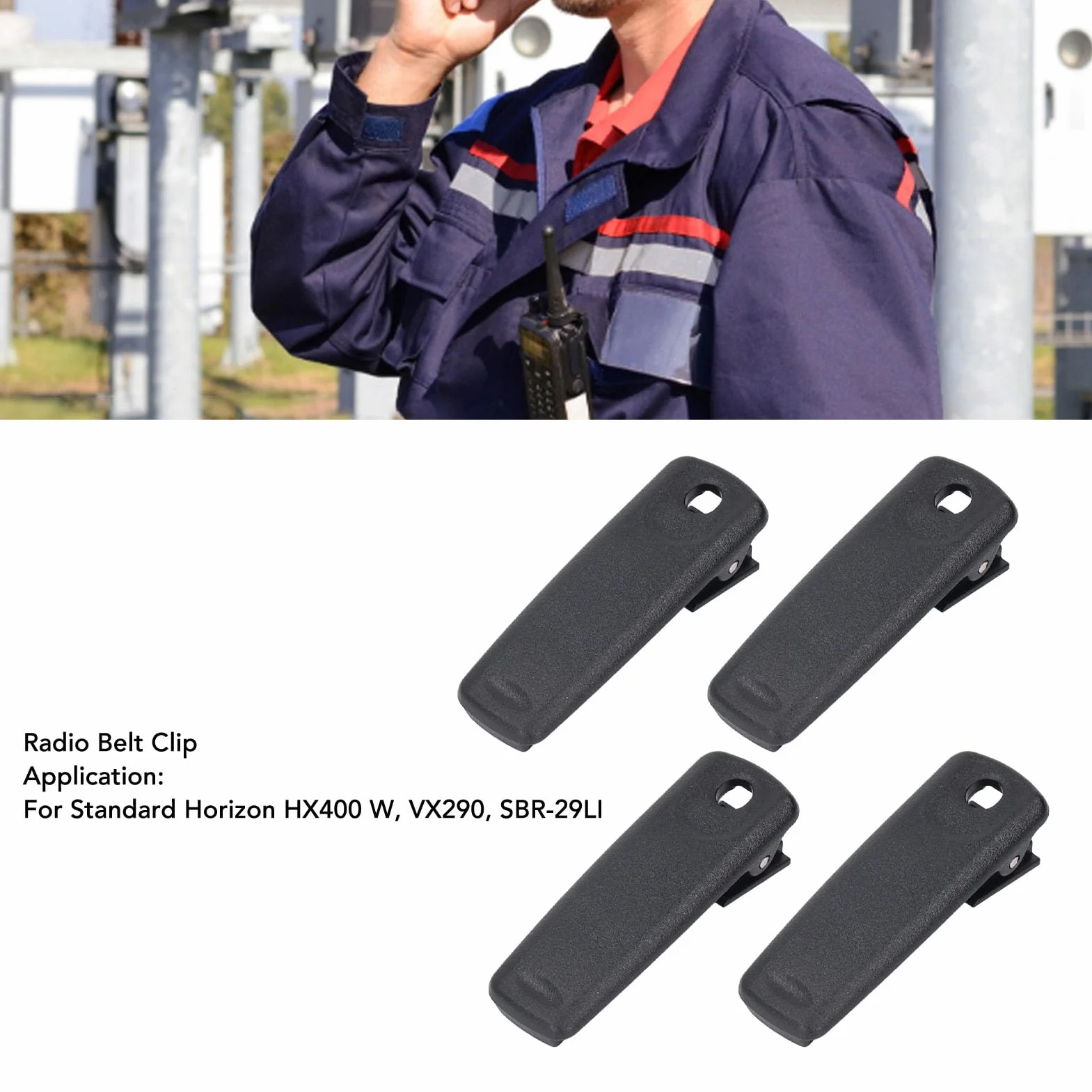 4 szt. Zaczep na Pasek do Radia Walkie Talkie Zaczep na Pasek do Standardowego Horizon HX400 W, VX290, SBR29LI