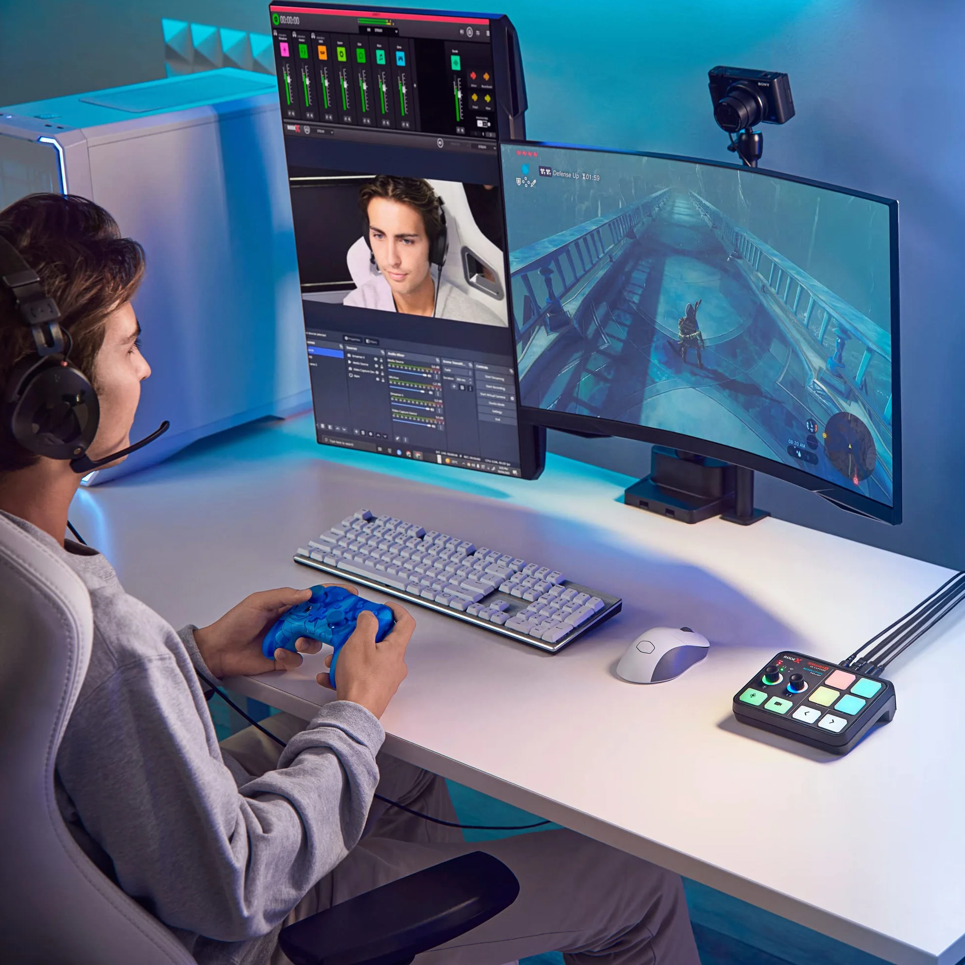 RØDE Streamer X Profesjonalny zintegrowany interfejs audio i karta przechwytująca wideo 4K z połączeniem XLR, HDMI i TRRS dla streamingu, gier i tworzenia treści