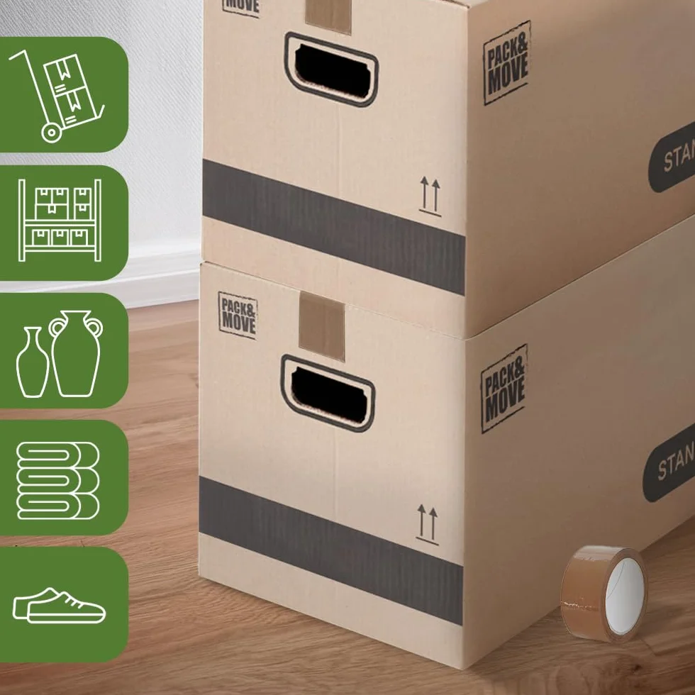 Lot de 40 cartons de déménagement 54L - 60x30x30 cm - Made in France - 70% FSC certifé - Pack & Move