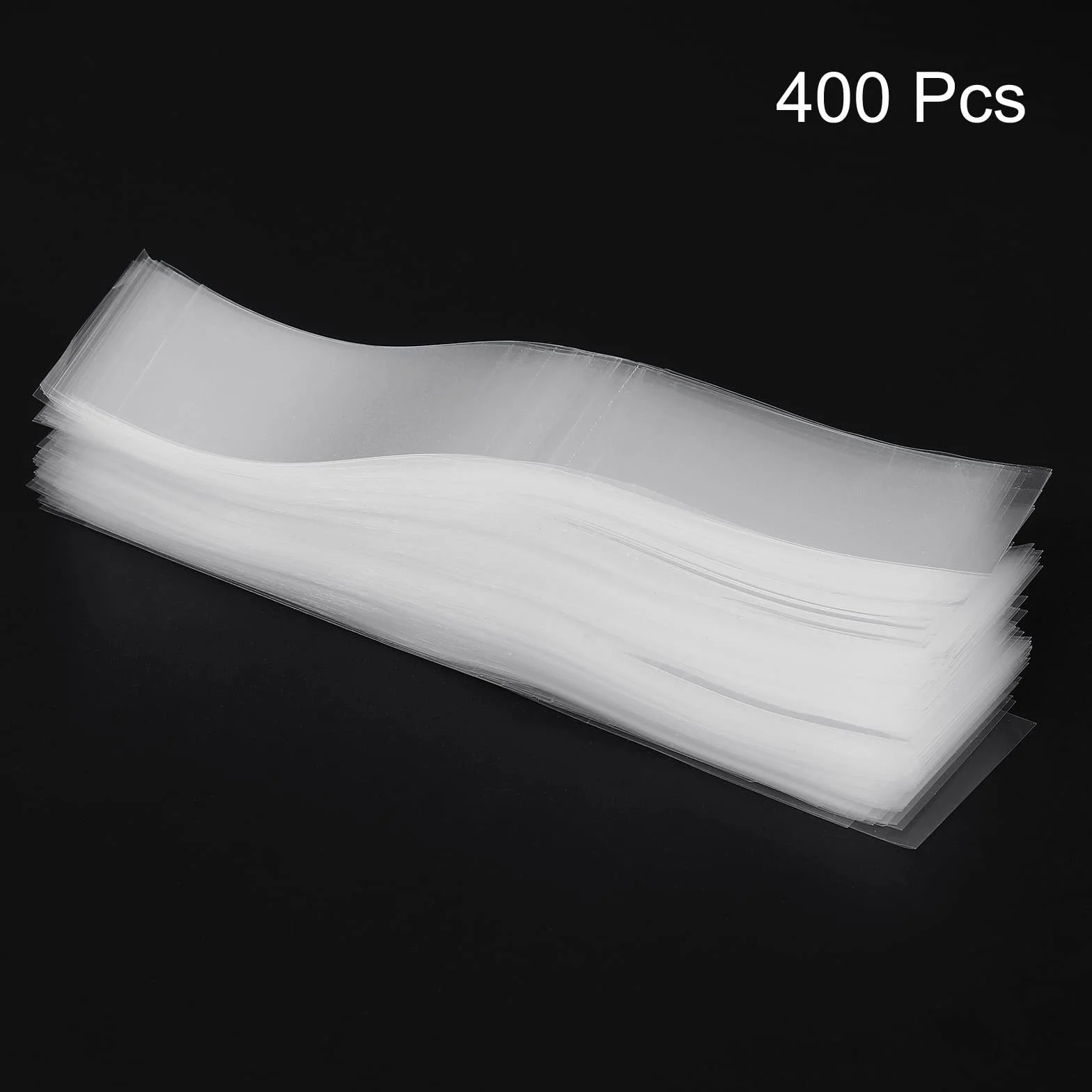 PATIKIL Perforowane taśmy termokurczliwe 140 x 35 mm, 400 sztuk taśm termokurczliwych z PCW, pasuje do nakrętki o średnicy od 3,39 do 8 cm do słoików, przezroczysta