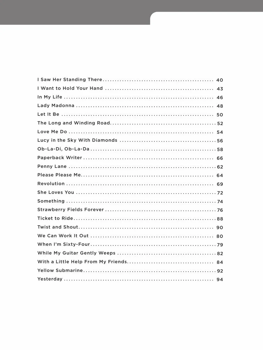 Really easy piano : the beatles collection - 40 titres -
