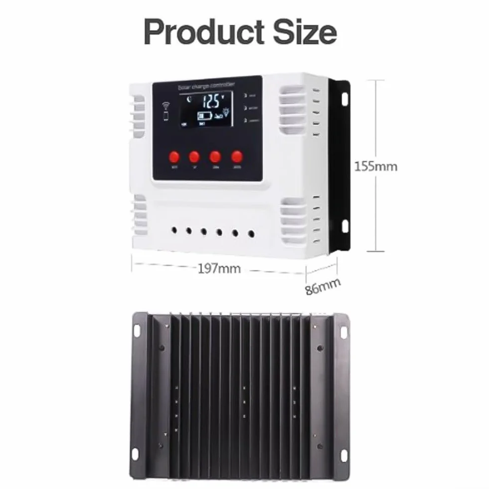 Regulator ładowania solarnego 30 A 40 A 50 A 60 A z aplikacją WiFi do monitorowania w czasie rzeczywistym i regulacji parametrów (40 A)