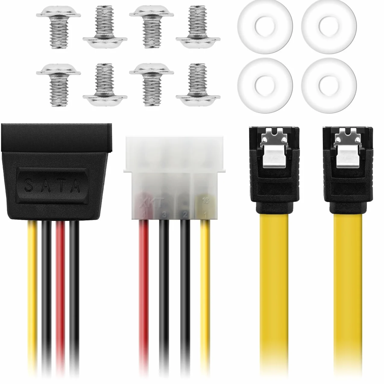 deleyCON Rama Montażowa dla Dysków Twardych 2,5" Adapter Dysków SSD do 3,5" Zdejmowana Rama Uchwyt Montażowy Szyny w Tym Śruby Adapter Zasilania Kabel SATA i Śrubokręt - Czarny
