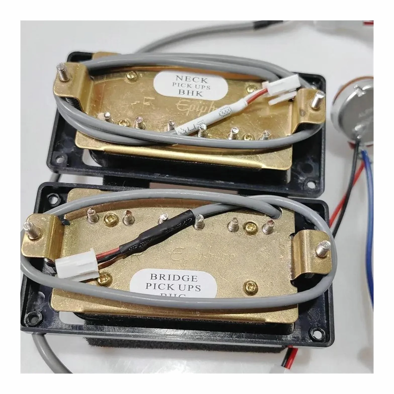 rofesjonalnych przetwornik do gitary elektrycznej Przetworniki Gitarowe Humbucker Z Zestawem Wiązek Przewodów Z Szybkozłączem Do Gitary Elektrycznej EPI (Color : Chrome BK)