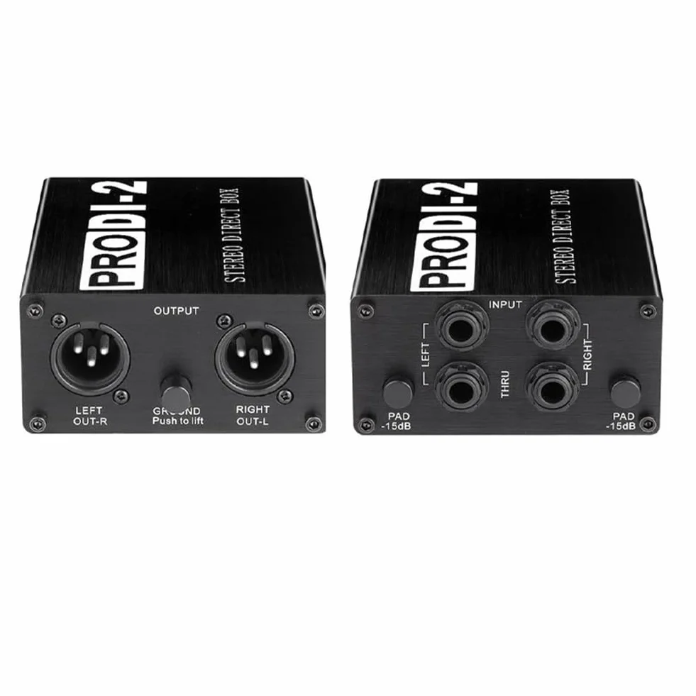 1 szt. Audio DI Box Direct Injection Box Low Noise Guitar Bass DI 2-kanałowy konwerter audio/832