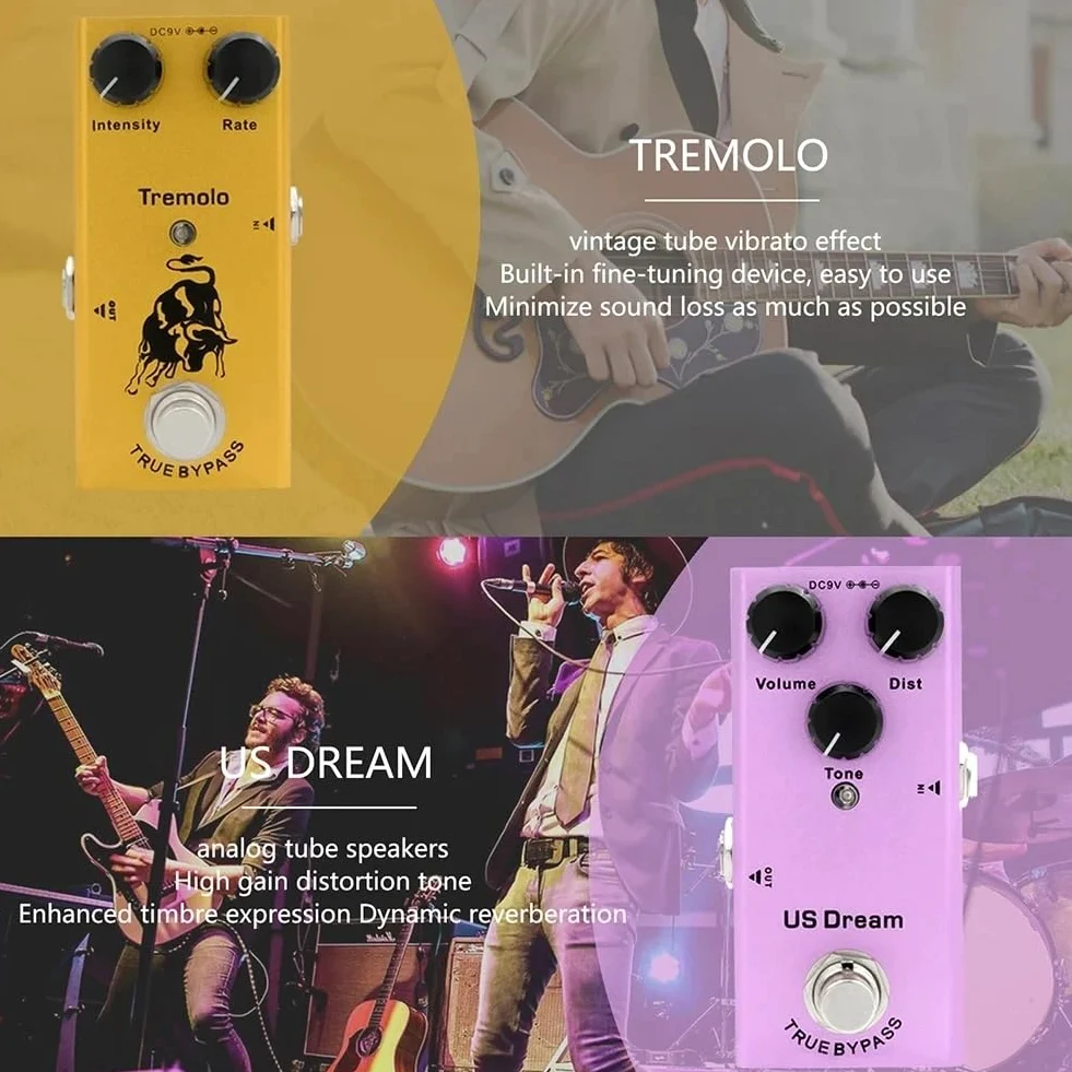 efektów do gitary elektrycznej Vintage Overdrive Fuzz Distortion, analogowe opóźnienie Ultimate Drive Pedały do gitary basowej, analogowe opóźnienie