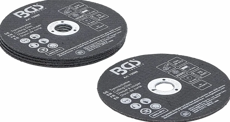 BGS 70998 | Zestaw tarcz tnących | do stali szlachetnej | Ø 75 x 1,0 x 10 mm | 5 szt.
