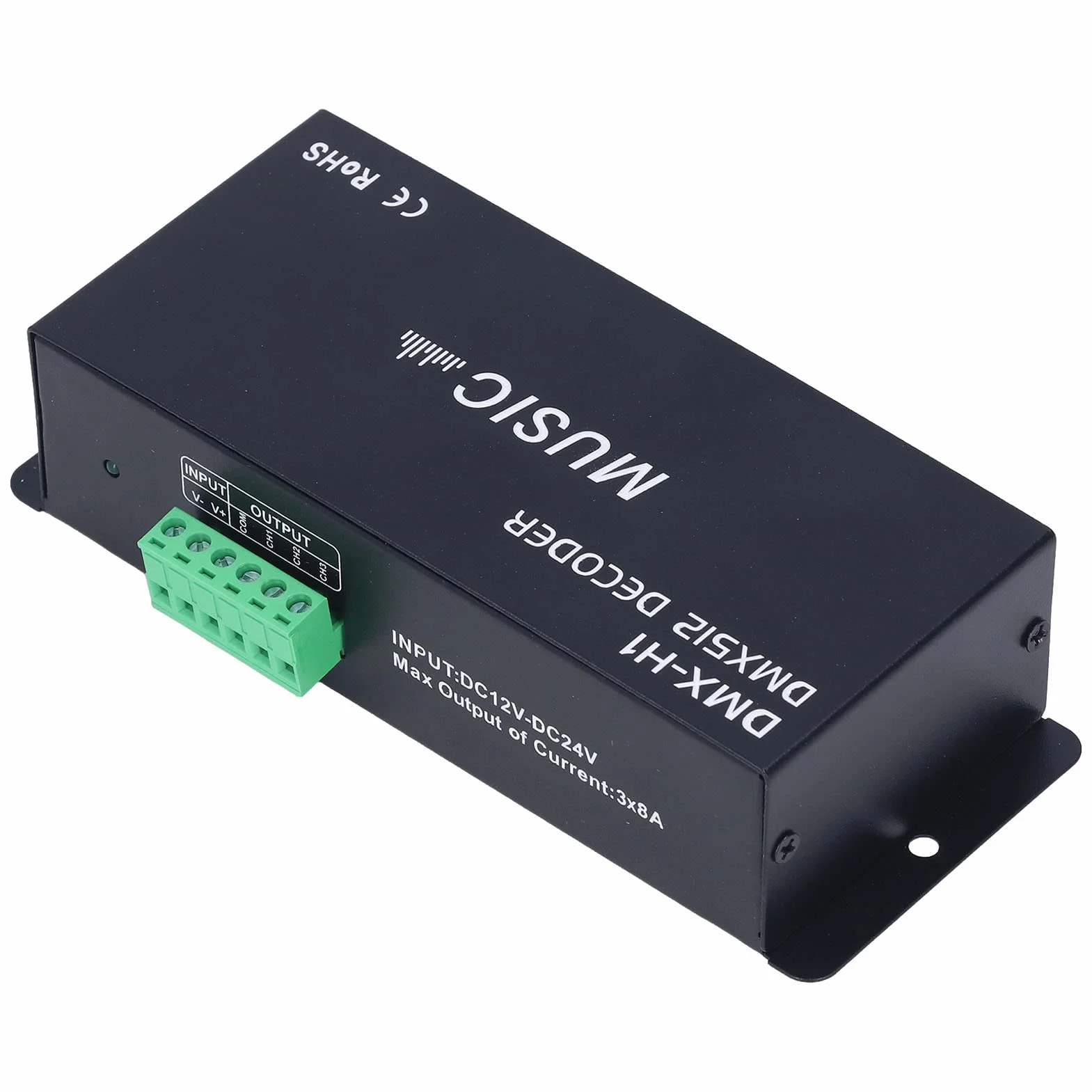 DMX RGB LED Sterownik i Dekoder Uniwersalny 3 Kanały 12V-24V 8A na Kanał dla Domu Barów Klubów i Hotelów Oświetlenia