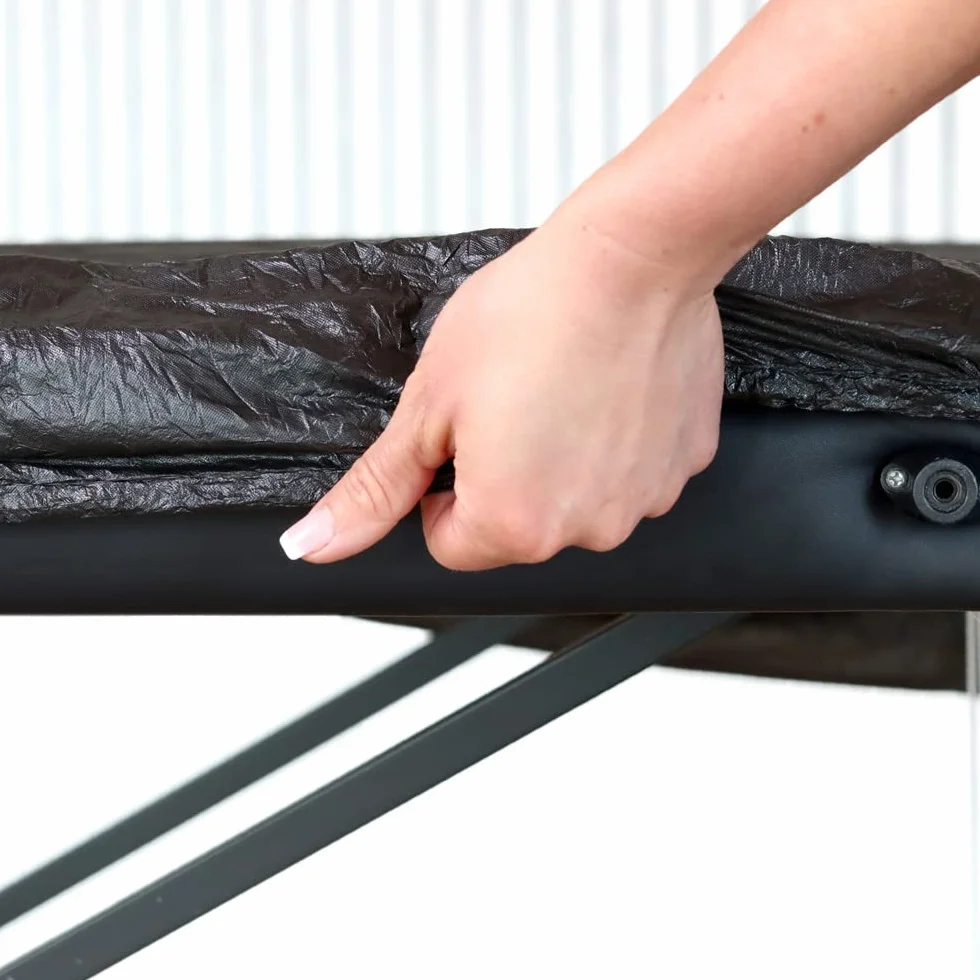 Pokrowce na leżaki, 20 sztuk, czarne, 210 x 90 cm, podkładki na leżaki z gumowym ściągaczem - idealne do szpitali, gabinetów, studia tatuażu itp. (20)