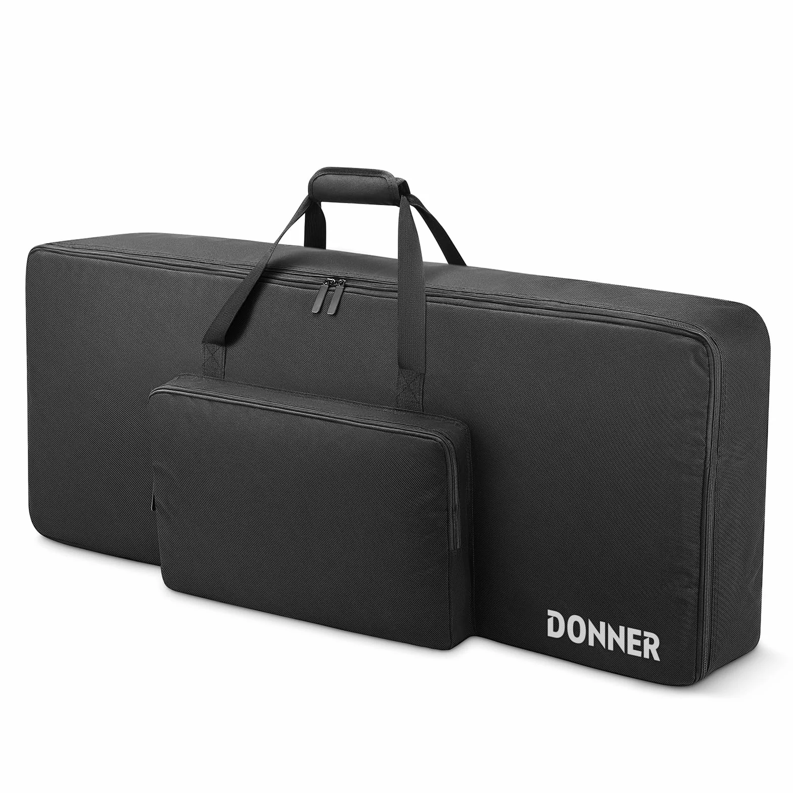 Donner Gig Bag z 61 klawiszami, solidna, 104 x 41 x 13 cm, 10 mm wyściełana obudowa fortepianu elektrycznego z uchwytem, nylon Oxford 600D, czarny