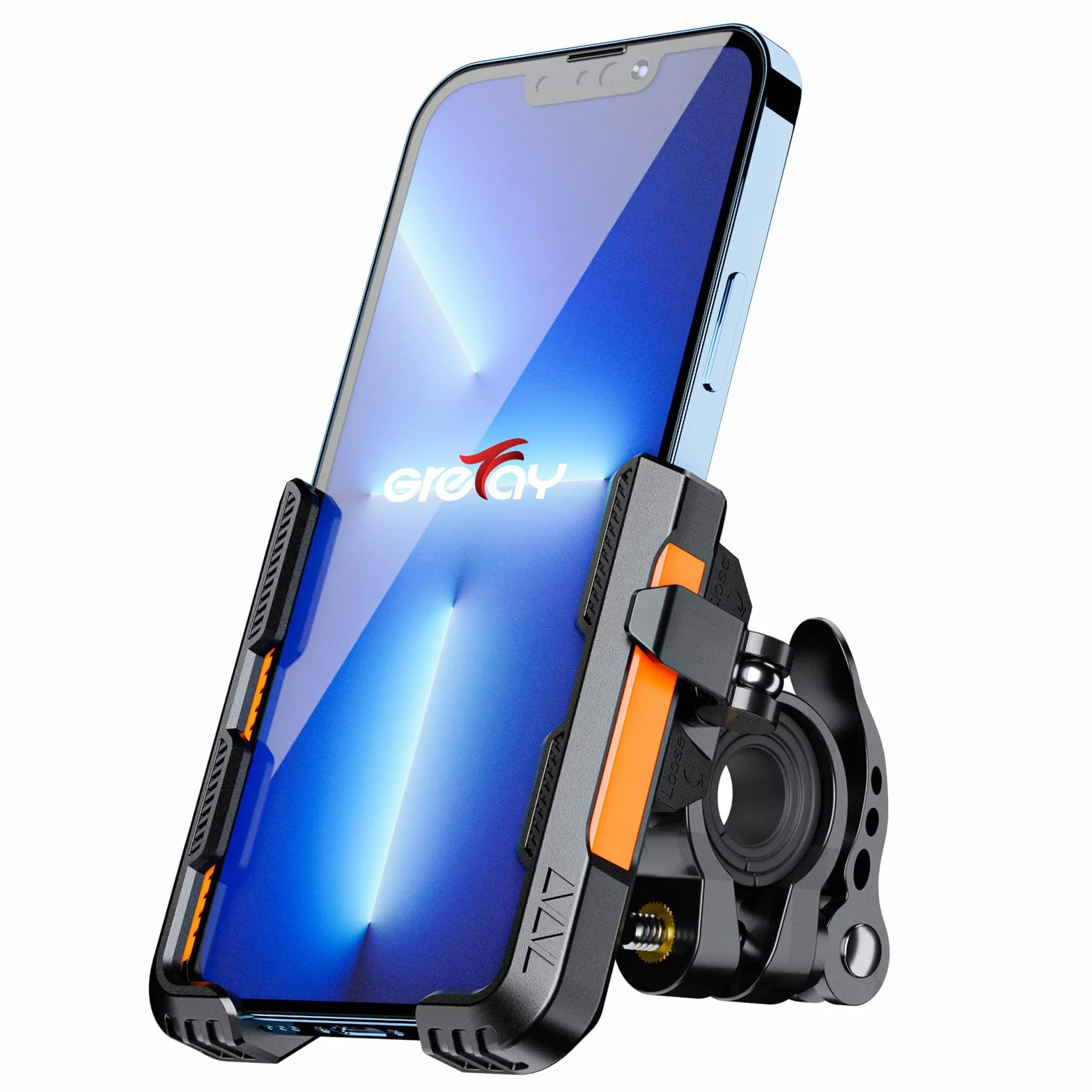 Grefay Uchwyt na Telefon Rowerowy (Szybki Demontaż 1S) uchwyt na Telefon Motocyklowy z 2 Portami z Obrotem 360 na Zewnątrz Uchwyt na Telefon na Kierownicę do Scooter do Smartfona 4.0-7.0