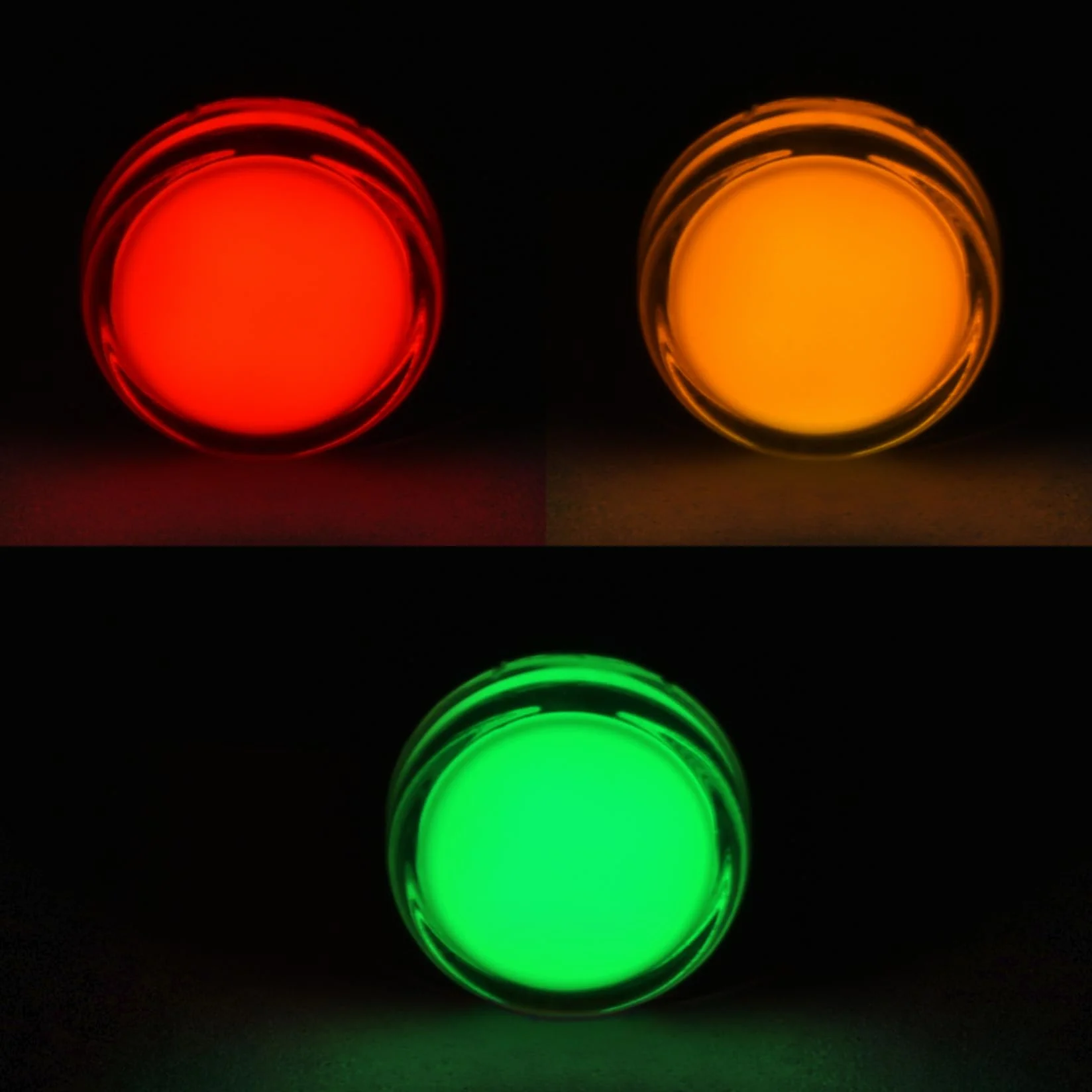 Heschen Lampka kontrolna LED 22 mm, AD16-22D/S, 12 V DC, 20 mA, czerwony zielony żółty kolor światła, 3 szt