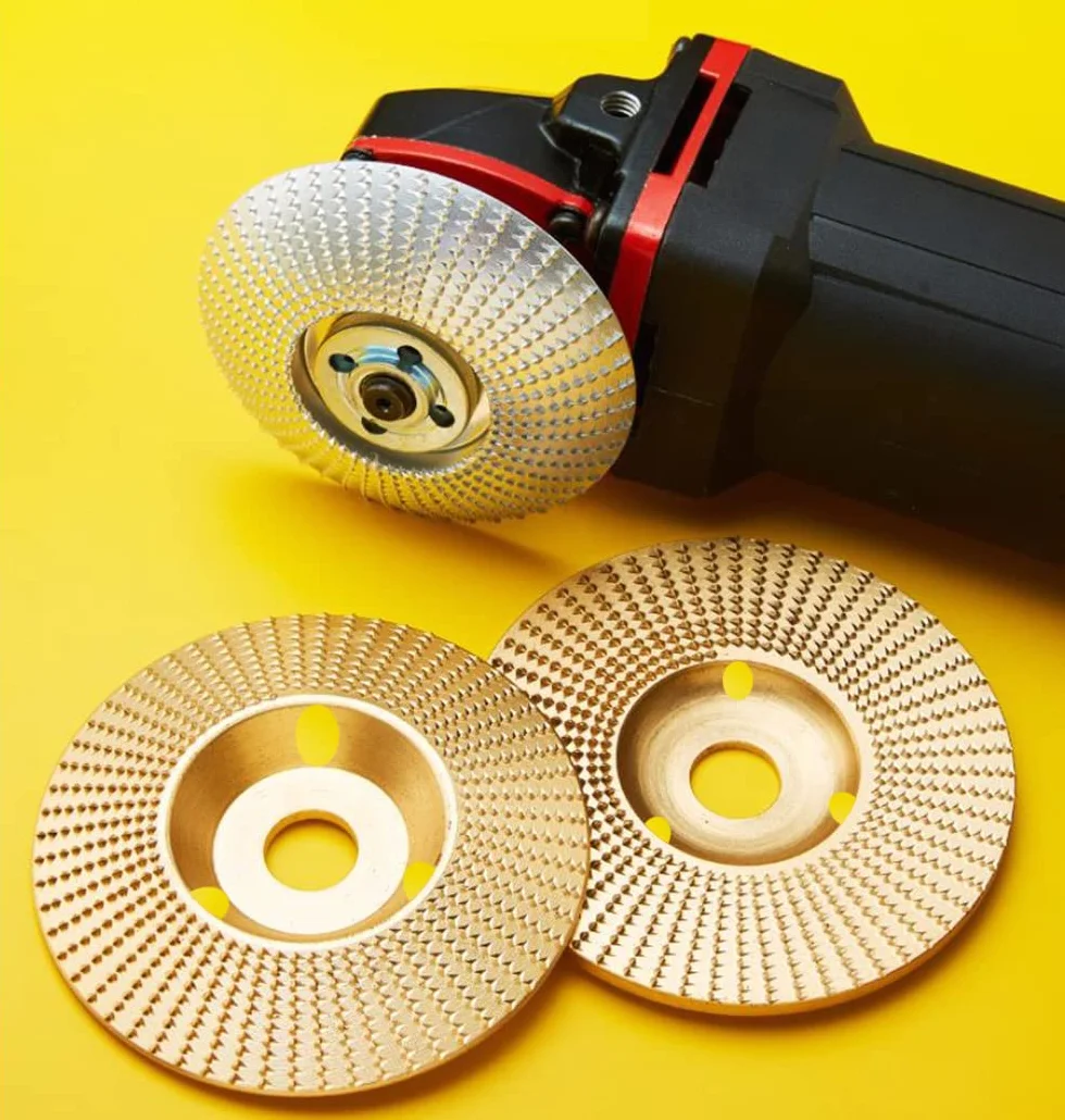 ASNOMY 2 Szlifierka do drewna Ø 125 mm x 22 mm, drewniana tarcza ścierna, koła do szlifierki kątowej 125 mm, tarcze do szlifowania drewna z węglika wolframu do kształtowania, szlifowania i cięcia