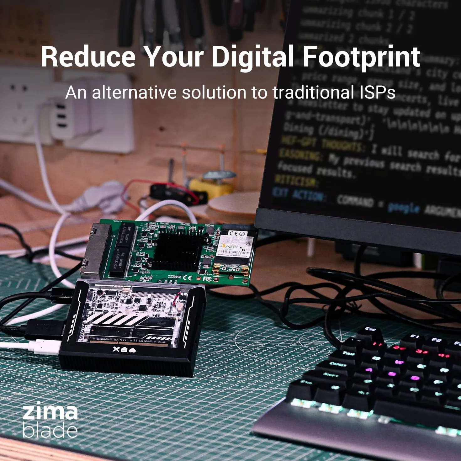 ZimaBlade 7700 Zestaw pamięci masowej Serwer jednopłytkowy X86 dla Cyber Native(z pamięcią RAM i adapterem typu C), Hackable z PCIe x4, Multimediów Gigabit Ethernet 4K Magazynowanie sieciowe