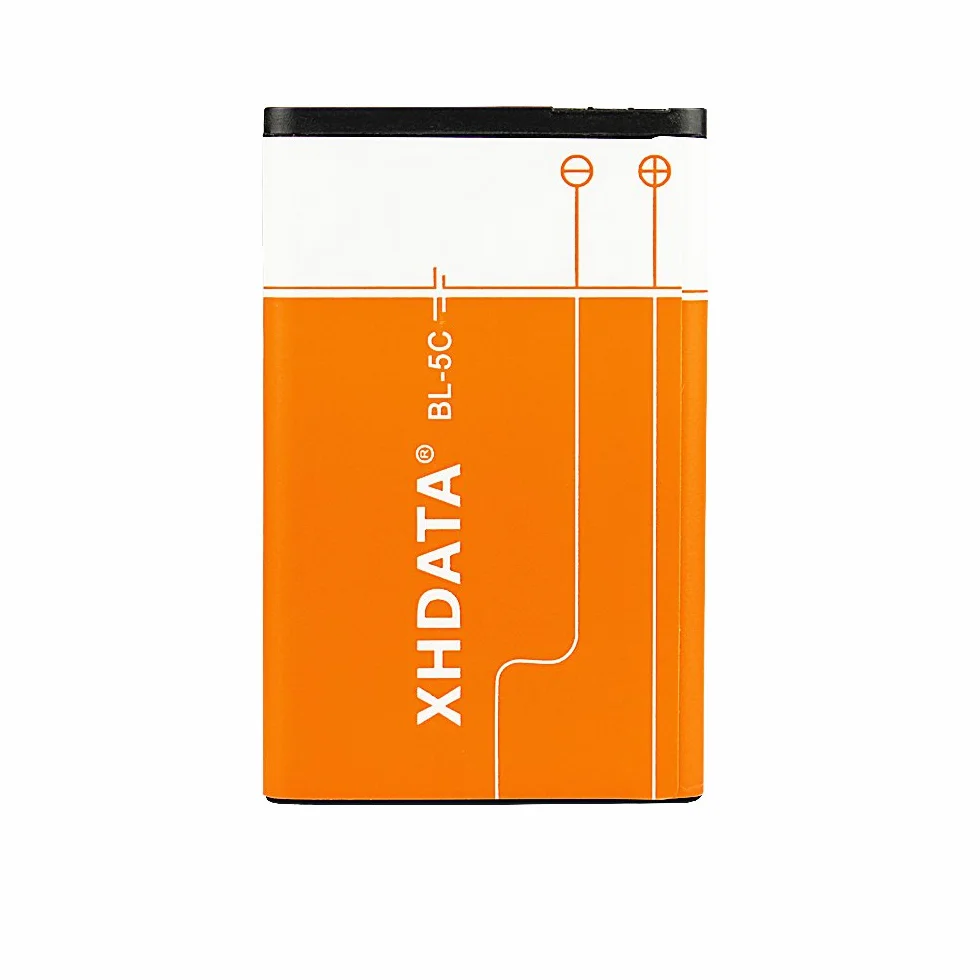 XHDATA Akumulator BL-5C 3,7 V 1500 mAh do radia 2 sztuki pomarańczowy