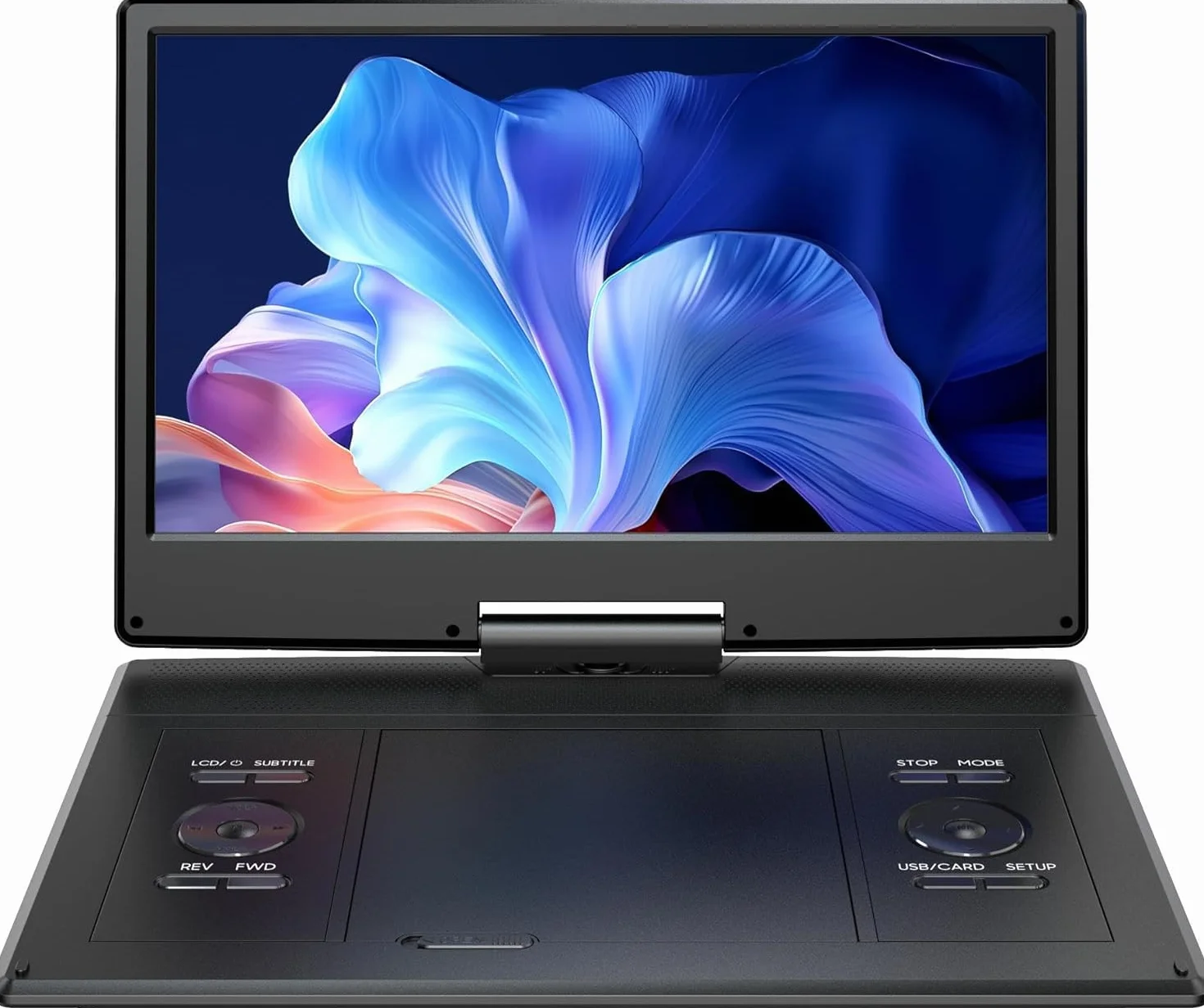 YOTON Przenośny odtwarzacz DVD 16,9" z obrotowym ekranem HD 14,1" do samochodu, czas odtwarzania 4-6 godzin z akumulatorem, inteligentne odtwarzanie pamięci, obsługa USB/SD [nie obsługuje Blu-ray]