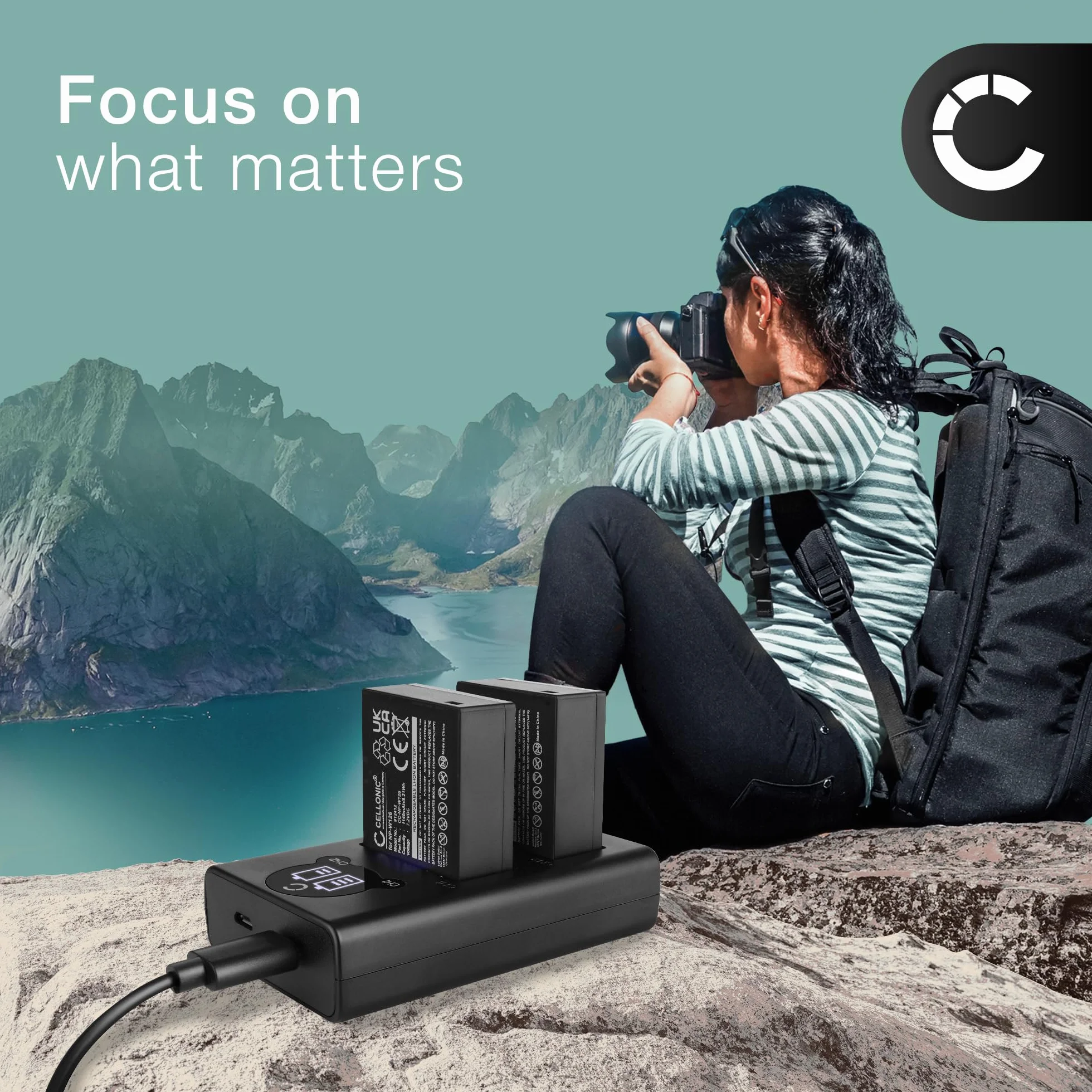 CELLONIC NP-W126S NP-W126 Dual Schnellladegerät kompatibel mit kompatibel mit FujiFilm NP-W126S BC-W126 + USB Kabel Akkuladegerät Ladekabel Dual Ladegerät