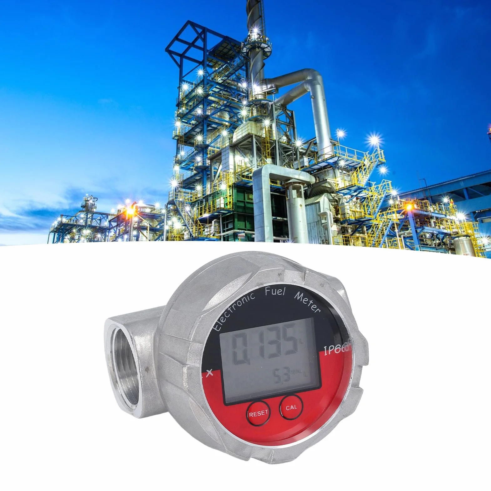 1 Calowy Przepływomierz ze Stali Nierdzewnej Miernik Turbinowy Elektroniczny Przepływomierz Cyfrowy Stal Nierdzewna Ciecz Woda Benzyna Nafta Olej