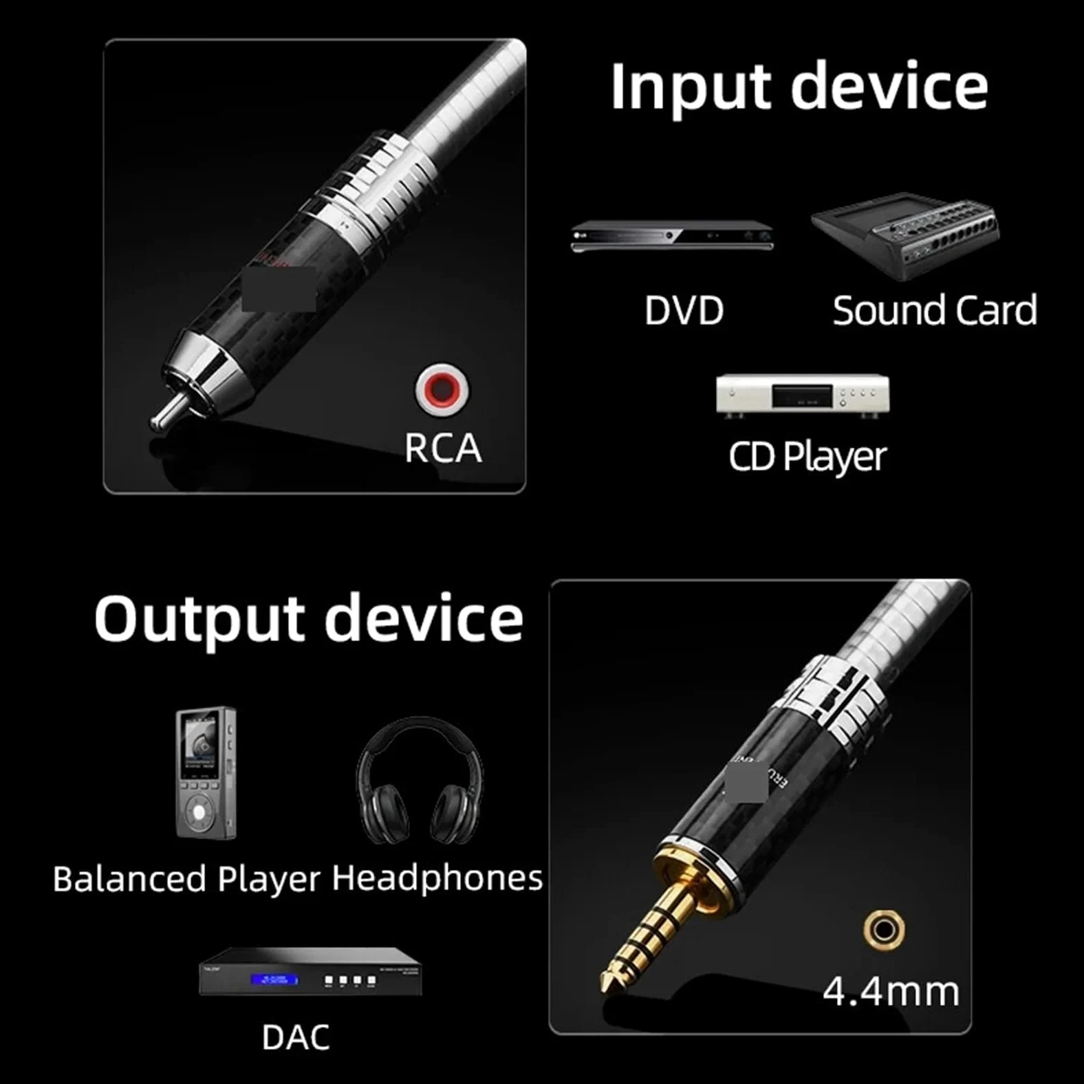 Zbalansowany kabel audio HiFi 4,4 mm na 2 RCA męski srebrny kabel Hi-end 2,5/4,4 mm Jack do 2 RCA do wzmacniacza głośnikowego do słuchawek (kabel 2,5 mm do 2RCA, 5)