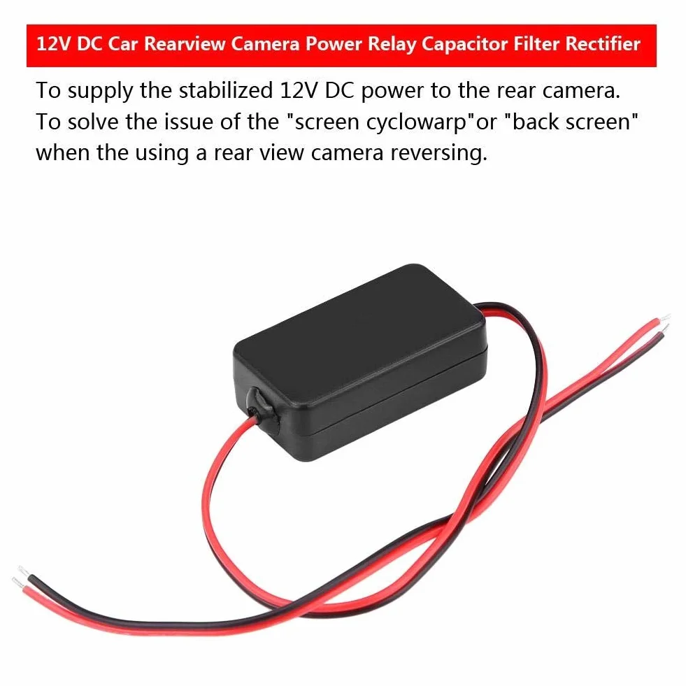 DEWIN filtr kamery cofania, 12 V DC, przekaźnik mocy, filtr kondensatora, prostownik