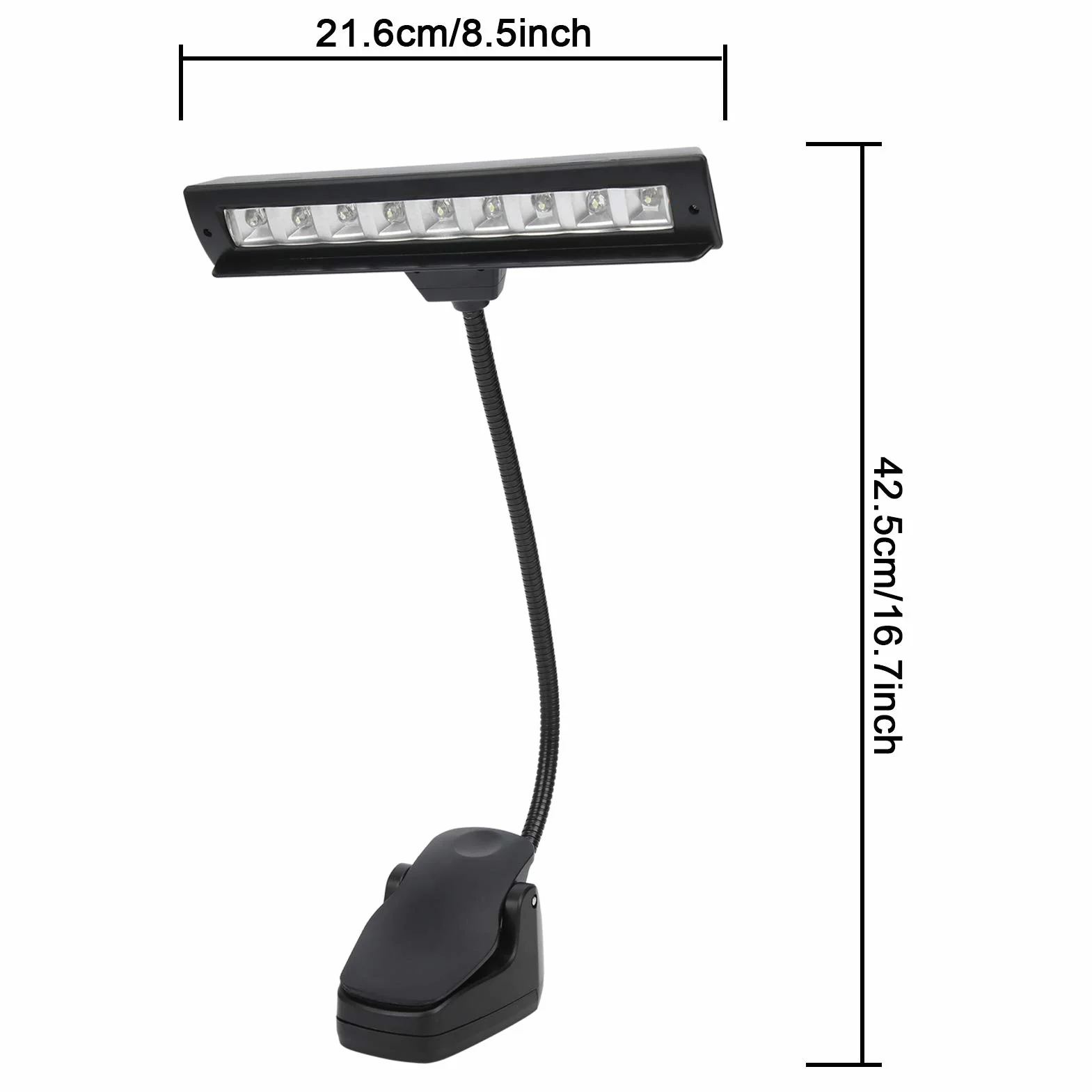 Profesjonalne Lampy Biurkowe LED nuta Regulowana Szyja na Stolik z Ładowaniem USB dla Pianin