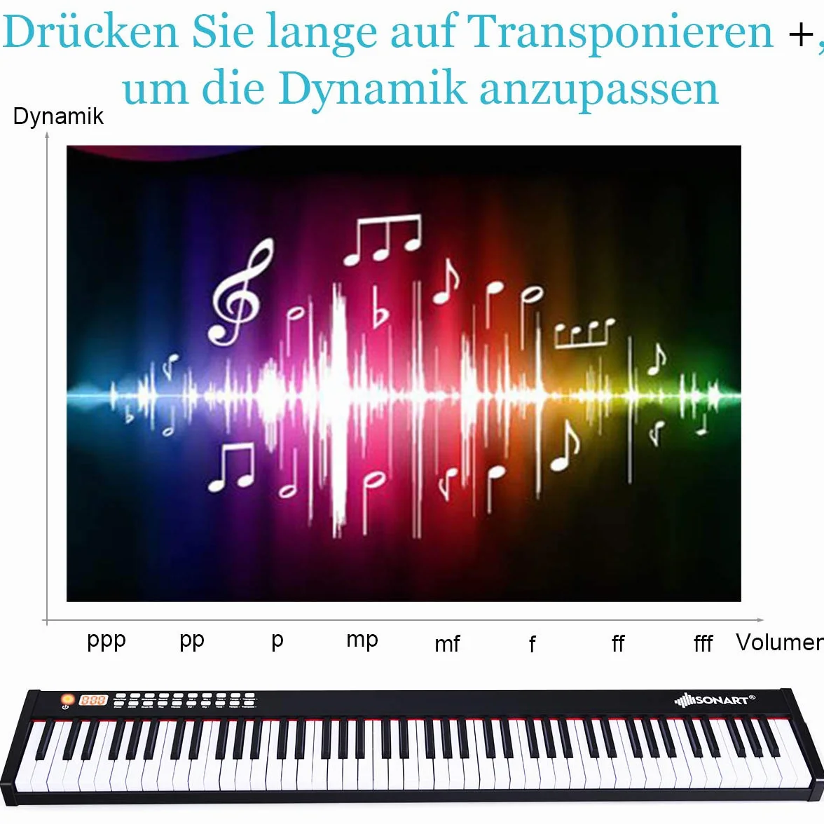 COSTWAY 88 klawiszy klawiatura dla dzieci, cyfrowy keyboard, fortepian elektryczny, 128 rytmów, 128 tonów, Bluetooth, głośnik, 20 demo, odpowiedni dla dzieci i dorosłych (czarny)