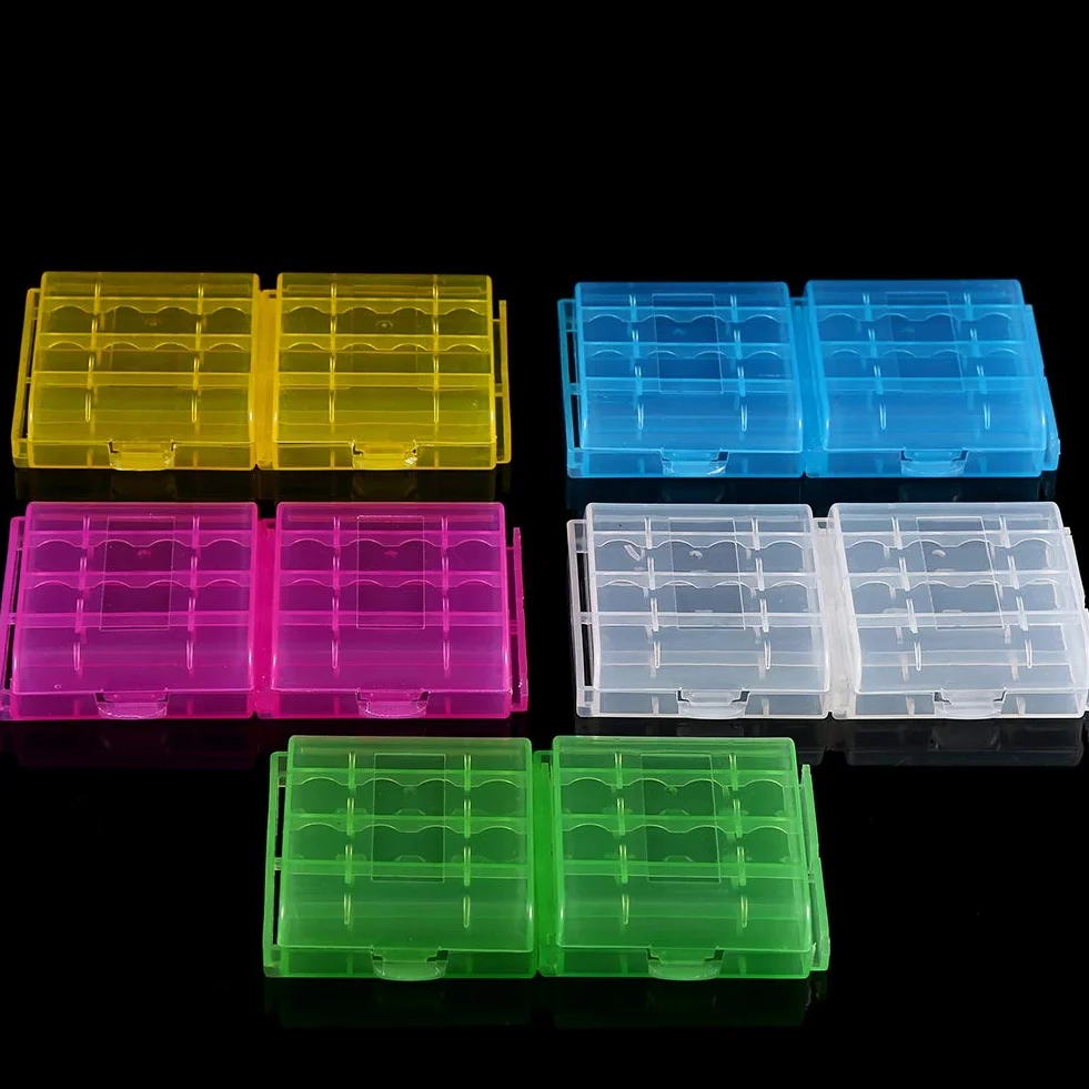 Pudełko do przechowywania baterii 10 sztuk, obudowa baterii AA/AAA, przenośne puste wielokolorowe pudełko do przechowywania baterii, plastikowa obudowa Wodoodporne pudełka do przechowywania baterii