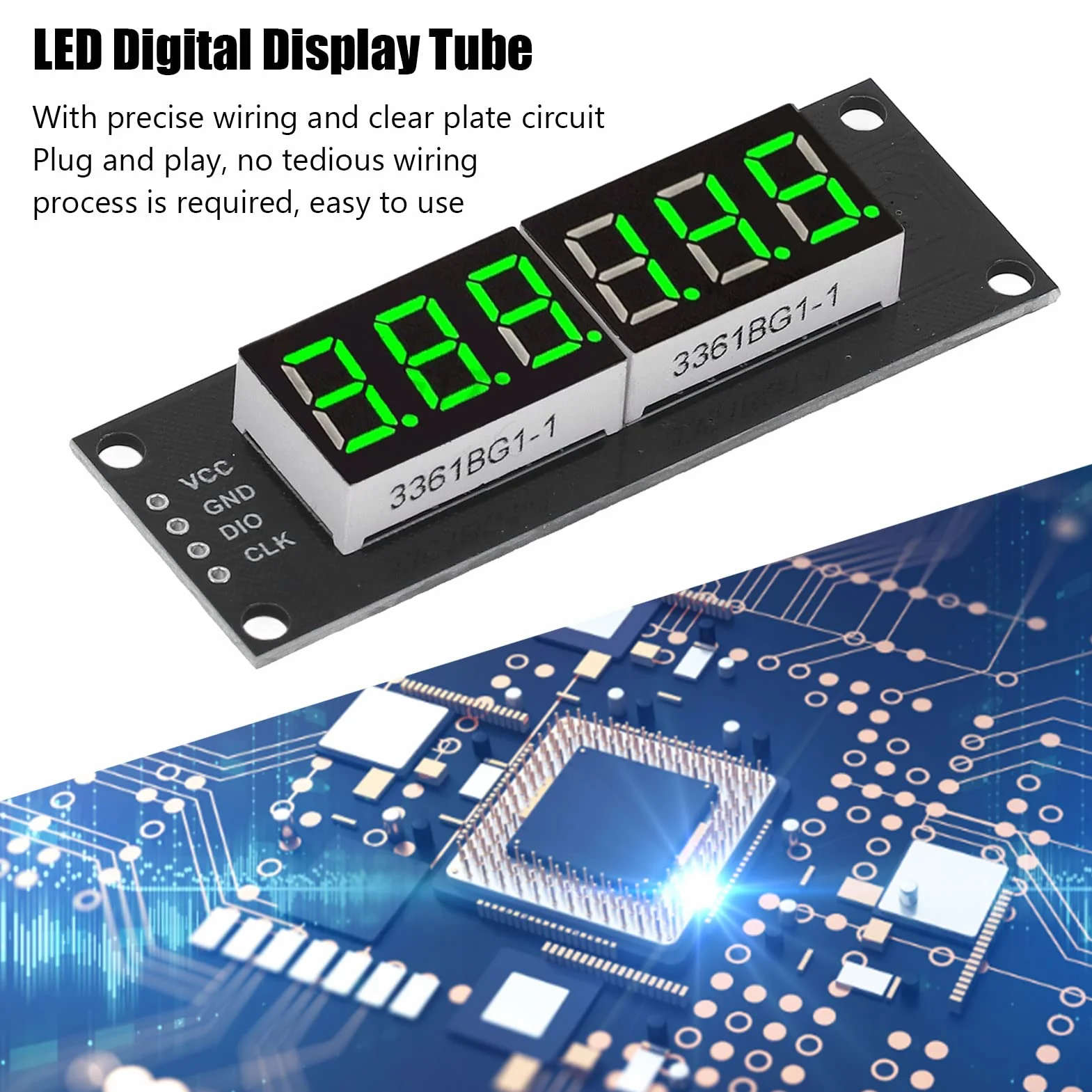 Cyfrowy zegar LED 6-bitowy 7-segmentowy TM1637 Clock Display Tube moduł 5 V
