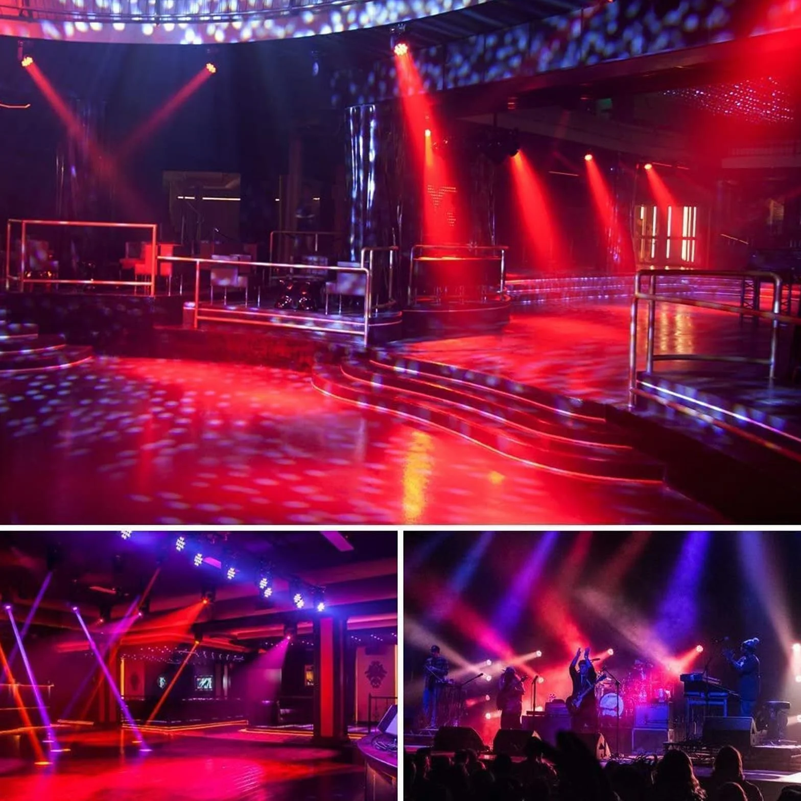 U`King Zestaw 4 reflektorów Par LED RGB, 36 diod, oświetlenie sceniczne z pilotem