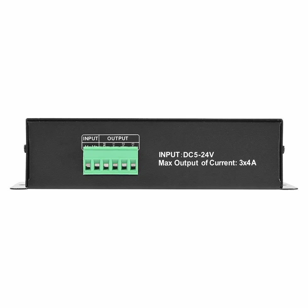 Sterownik DMX 3-kanałowy LED 5 V ~ 24 V DC cyfrowy wyświetlacz dekoder sterownik ściemniania DMX 512 4A 3-kanałowy moduł dekodera Sterownik do lamp scenicznych LED RGB