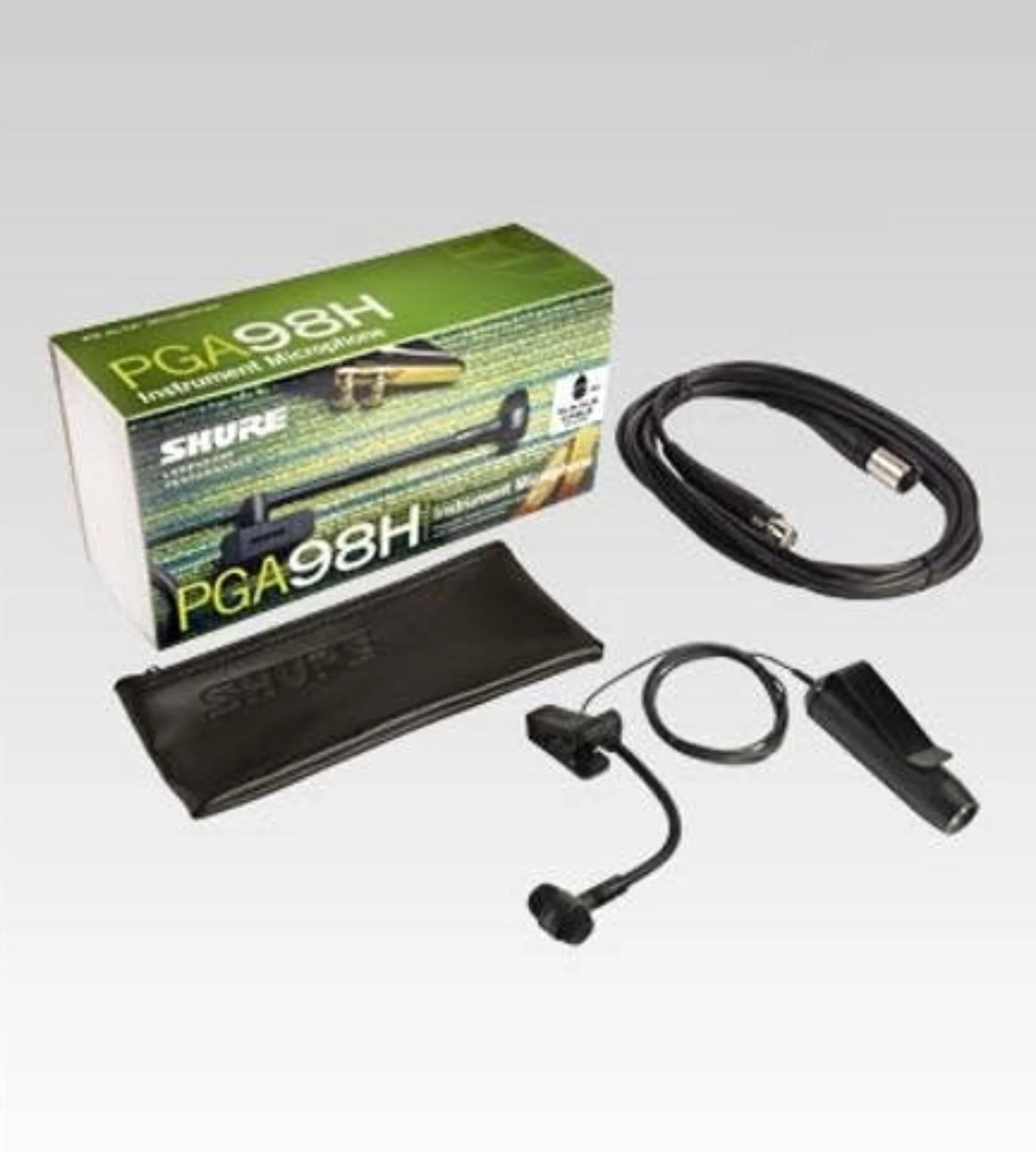 Shure PGA98H mikrofon kondensatorowy z łabędzia szyja i charakterystyką nerkową, w zestawie kabel XLR, czarny