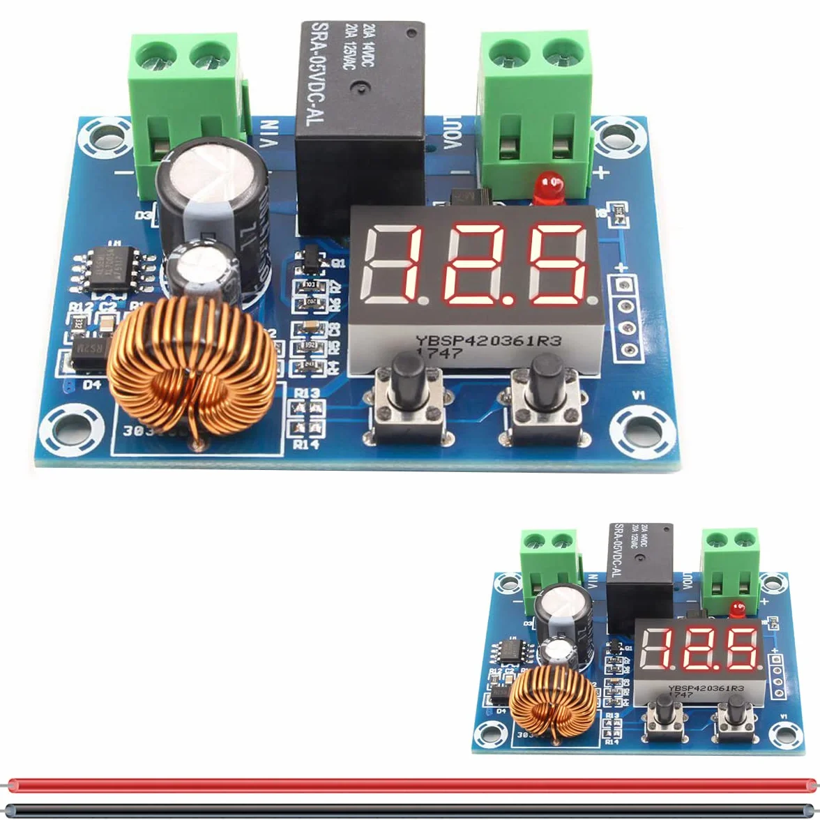 Moduł odłączania akumulatora niskiego napięcia, 2 sztuki XH-M609 czujnik baterii DC 12 V-36 V z cyfrowym wyświetlaczem, moduł ochrony przed napięciem do akumulatorów ołowiowo-kwasowo-litowych