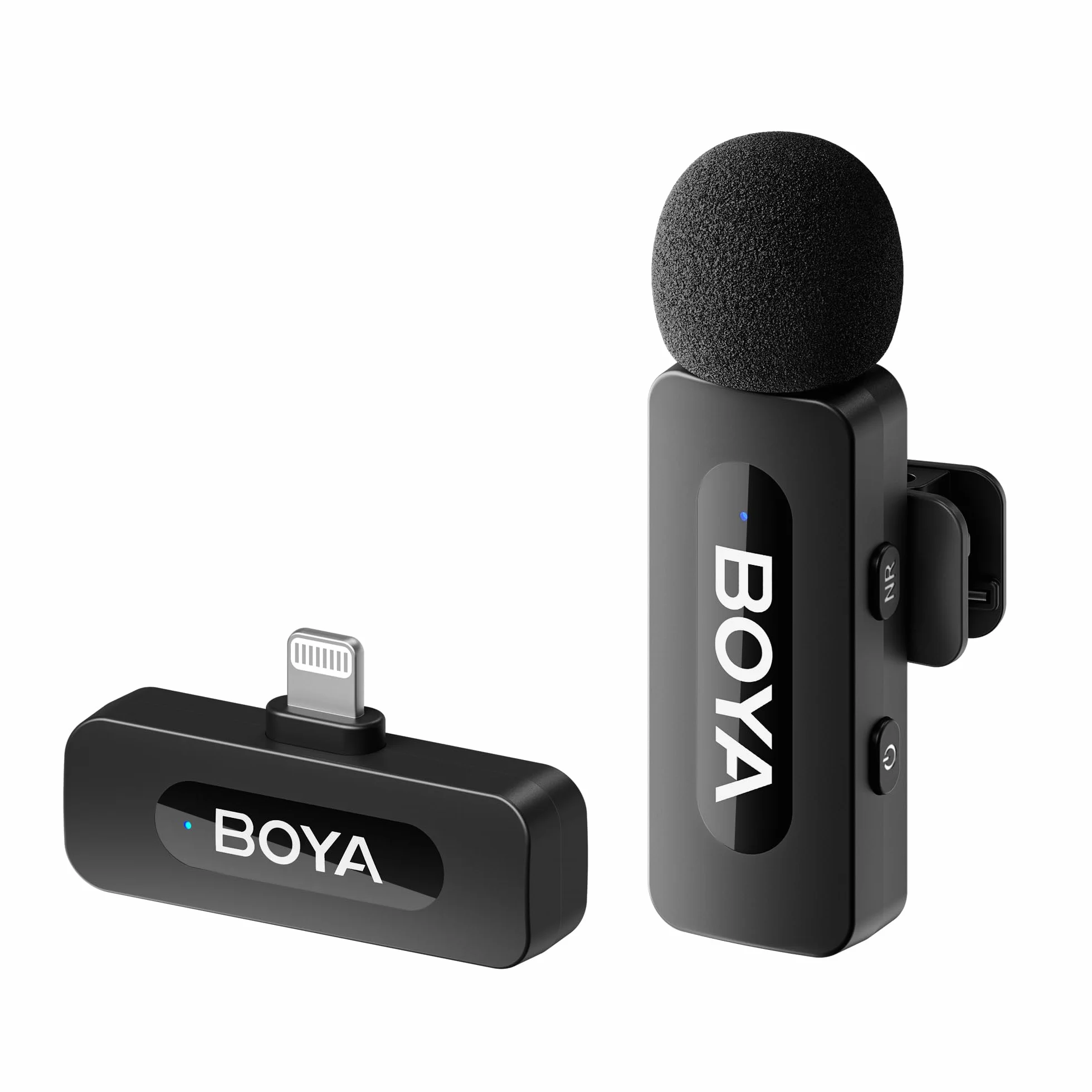 Boya BY-V1 Bezprzewodowy Mikrofon Lavalier dla iPhone, 100m Zasięg, Mini Mikrofon na Sznurku do Podcastów, Wideo, Vlogów