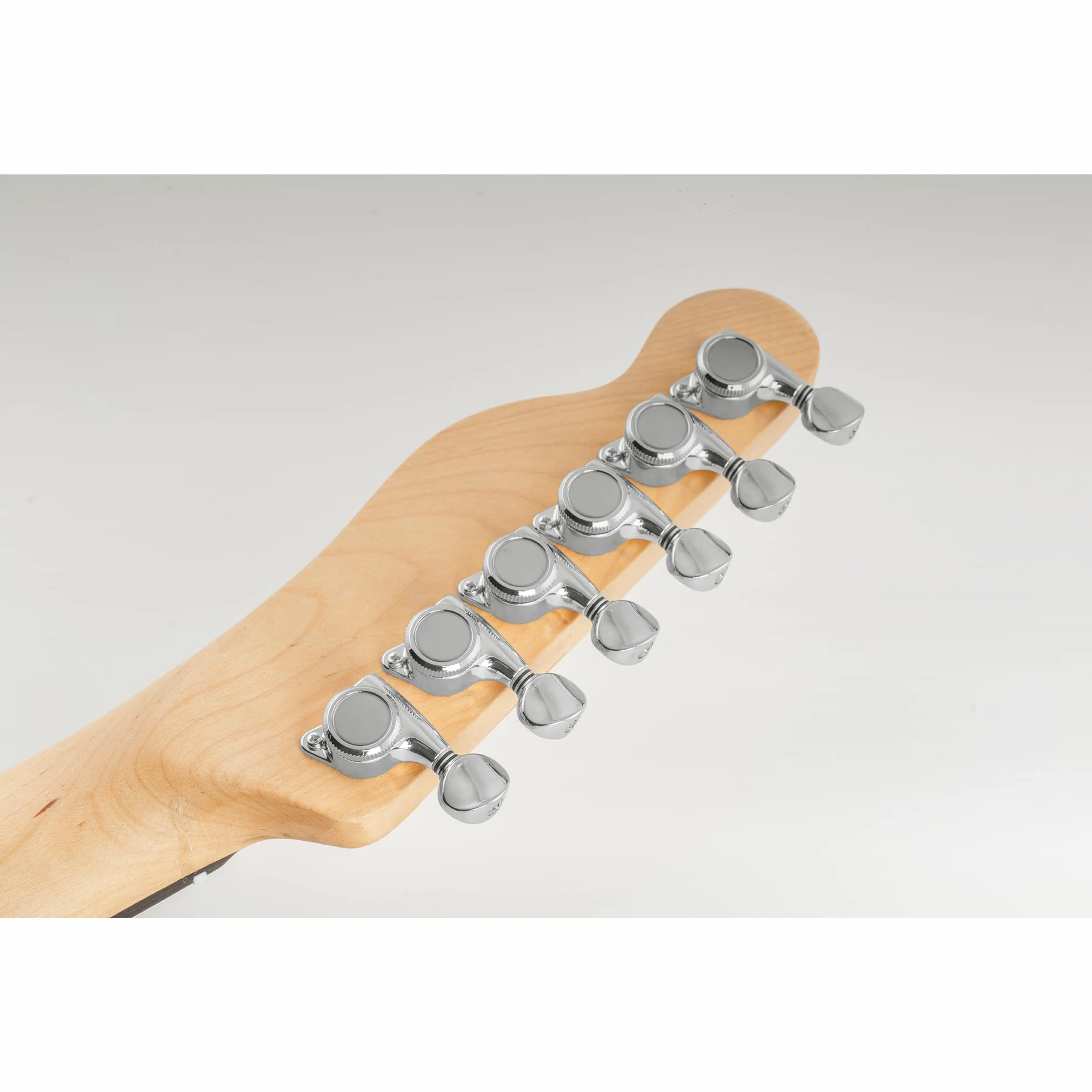 Musiclily Pro 6 w linii Tunery Blokujące Gitarowe Klucze Blokowane Locking Tuners Kołki Strojenia do Gitary Elektrycznej Strat Tele, Chrom Pokrętła Vintage Owalny
