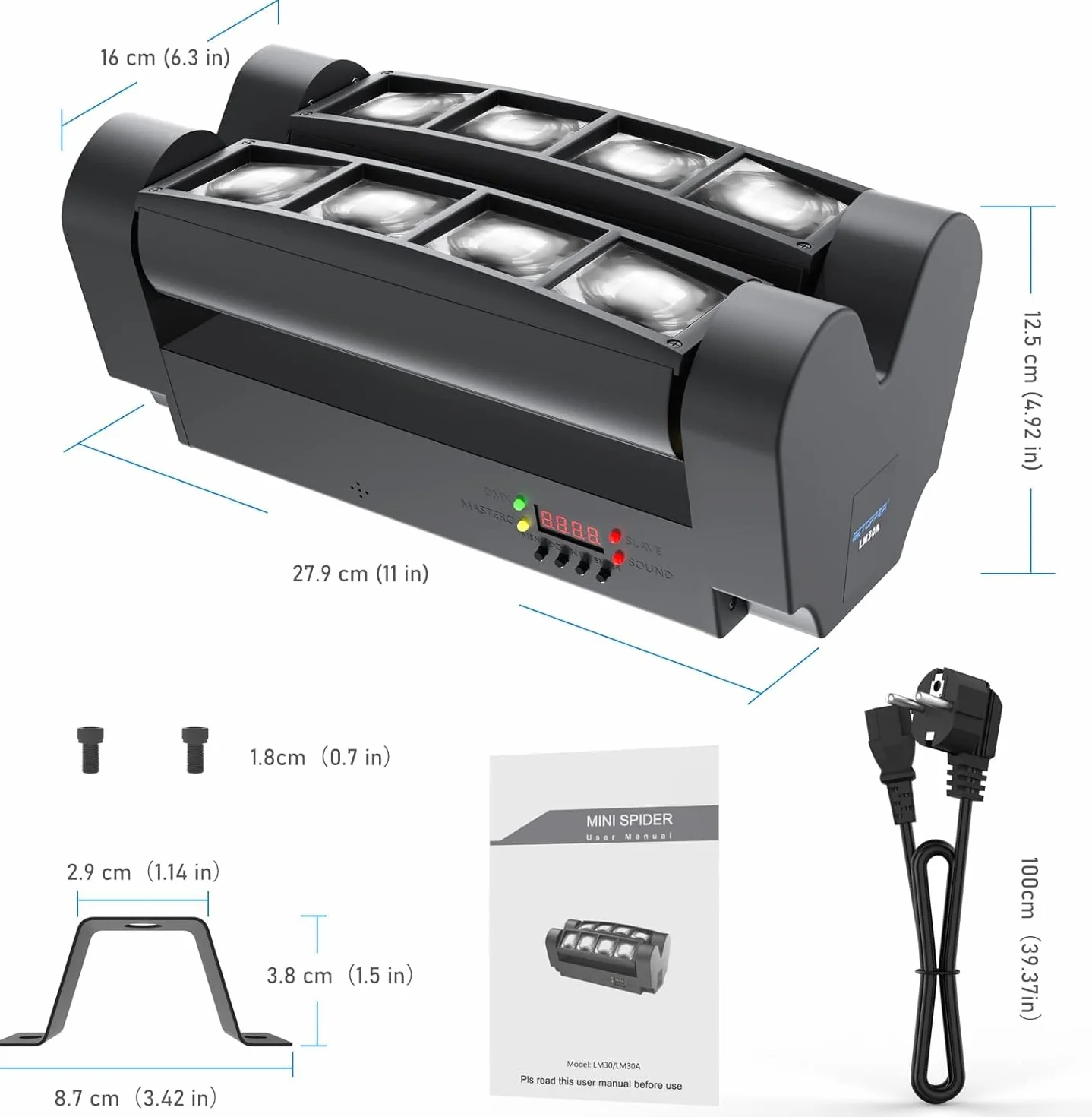 BETOPPER Światło Sceniczne Moving Head, RGBW 4 w 1, Mini Oświetlenie Imprezowe LED, DMX512 / Tryb Głosowy Do Baru, Na Imprezę