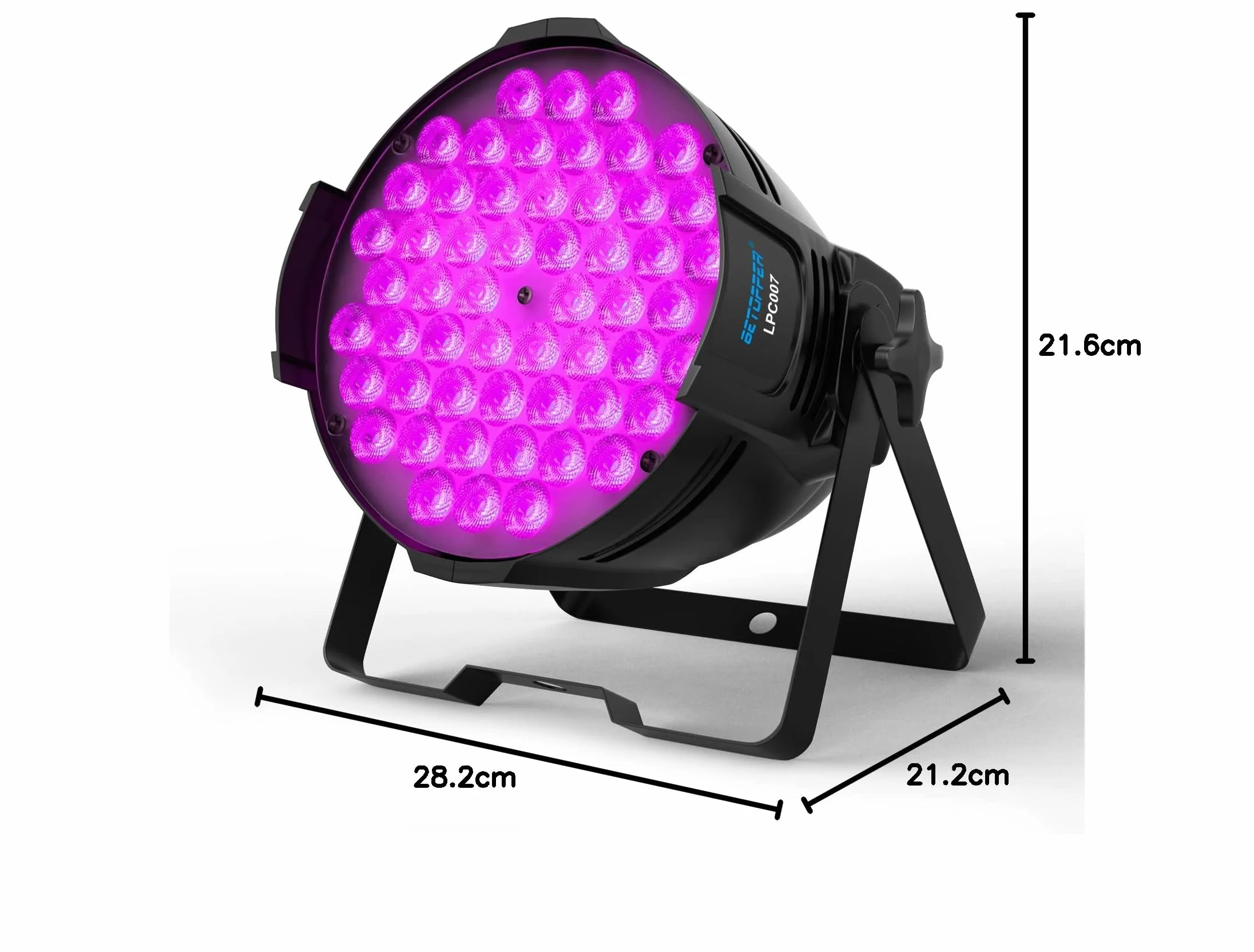 BETOPPER Reflektor LED Par RGB Oświetlenie Sceniczne 180 W, Dyskotekowe DMX512 Ze Stroboskopem, 54 x 3 W LED Na Scenę, Do Klubu, Baru, Na Wesele, Urodziny