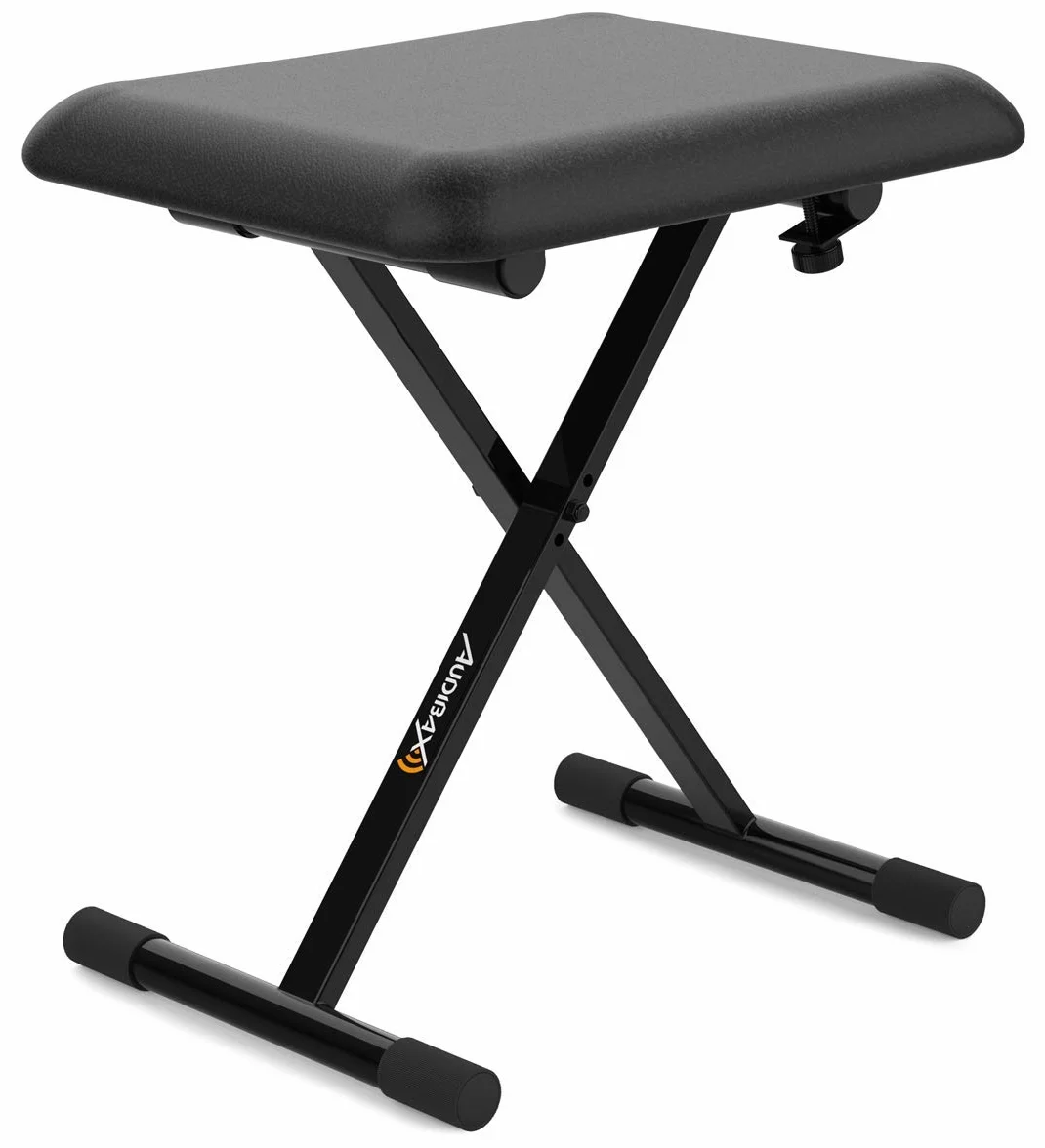 Audibax KB100B Ławka do fortepianu z regulacją wysokości 43-48 cm - Stołek wyściełany z gumami antypoślizgowymi