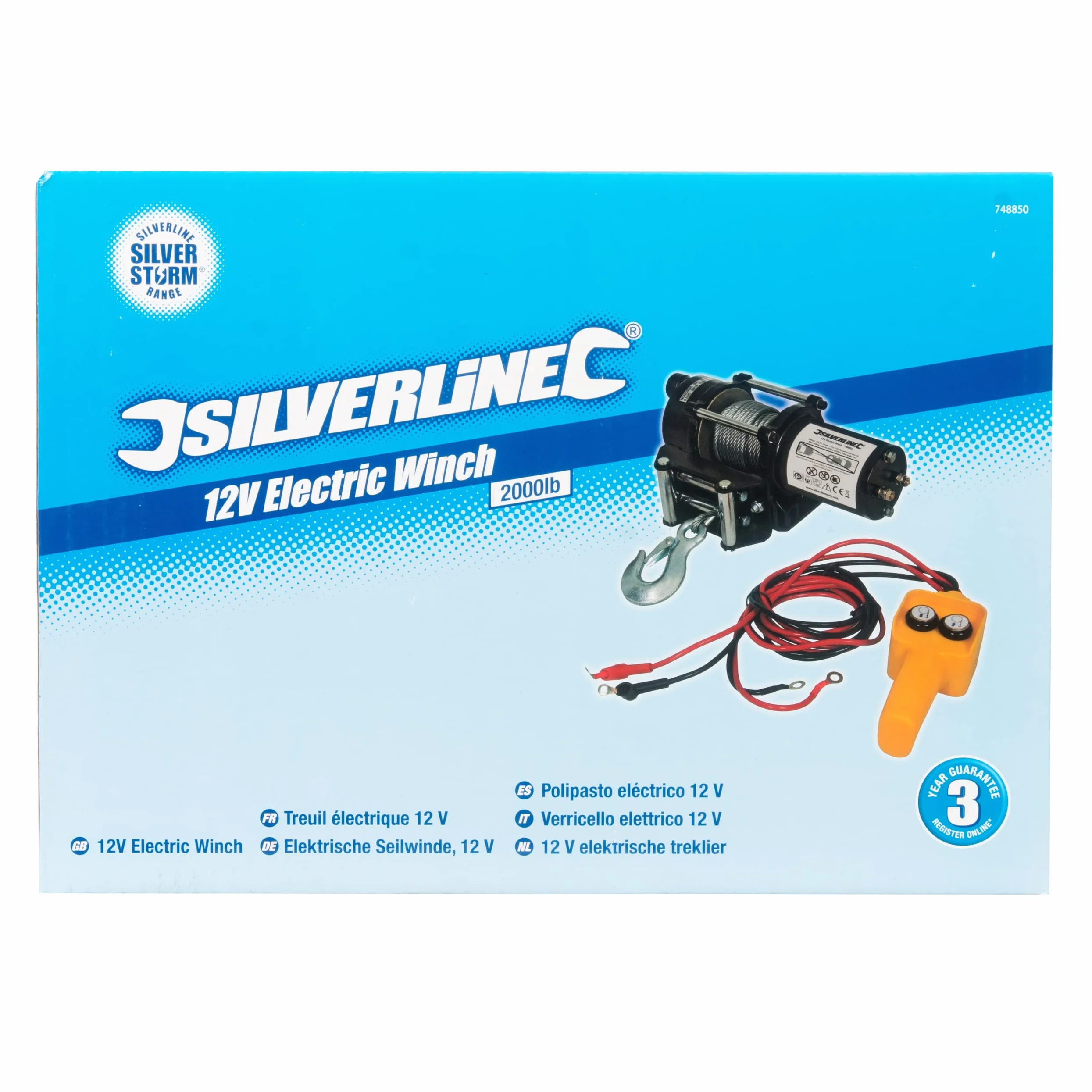 Silverline Wciągarka elektryczna DIY 12 V 900 kg (2000lb) (748850)