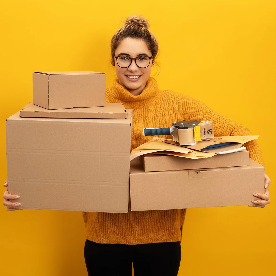 verpacking Kartony klapowe 400 x 400 x 100 mm KK 91 Brązowe [Rozmiar i ilość do wyboru] jednowarstwowe średnie kartony 25 szt.