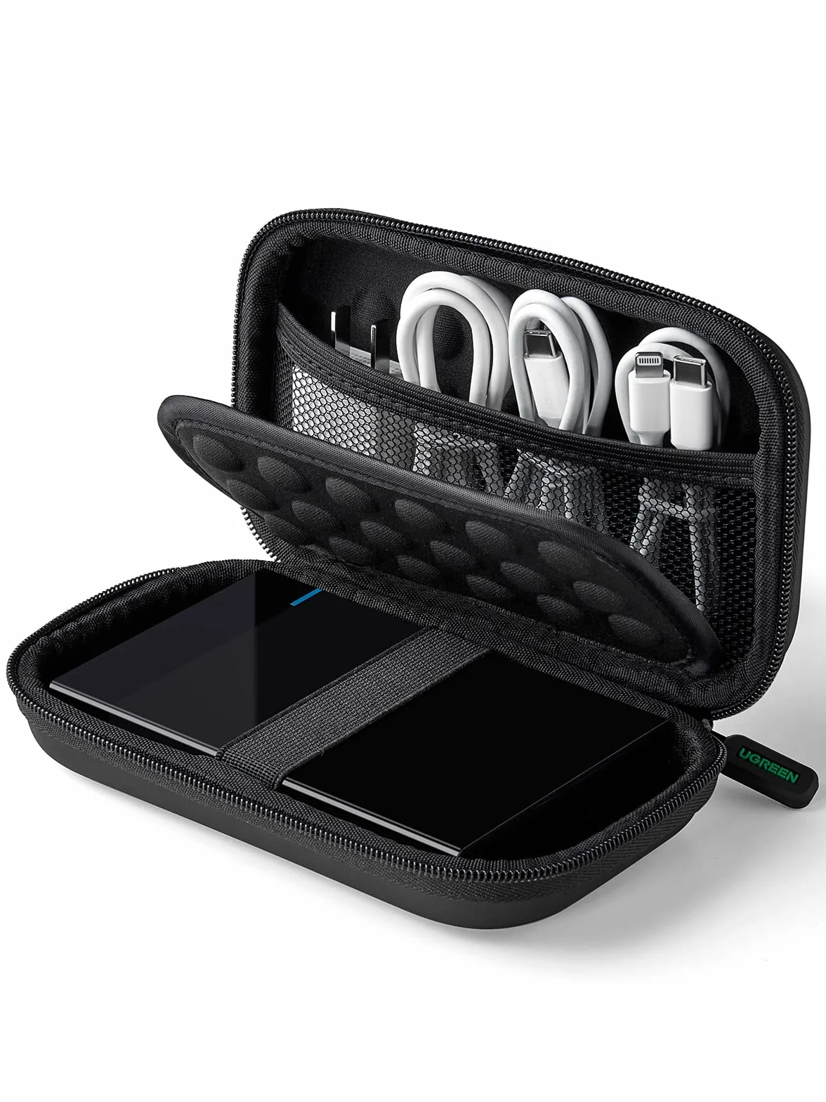 UGREEN 2,5 Calowy Pokrowiec na Zewnętrzny Dysk Twardy Odporny na Wstrząsy Pokrowiec Ochronny Kompatybilny z WD, Toshiba, Canvio, Seagate, SSD HDD, Kablami, Kartami SD, Dyskami Flash USB