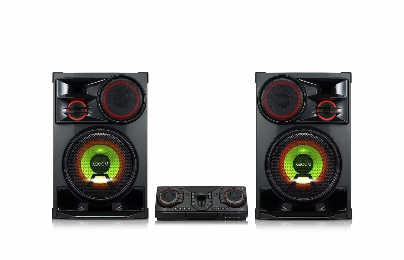 LG XBOOM CL98 mikrowieża 3500 W RMS z pilotem zdalnego sterowania, Bluetooth, funkcją karaoke i DJ, łańcuch muzyczny, łańcuch imprezowy, USB, zmienny kolor diod LED, kolor czarny